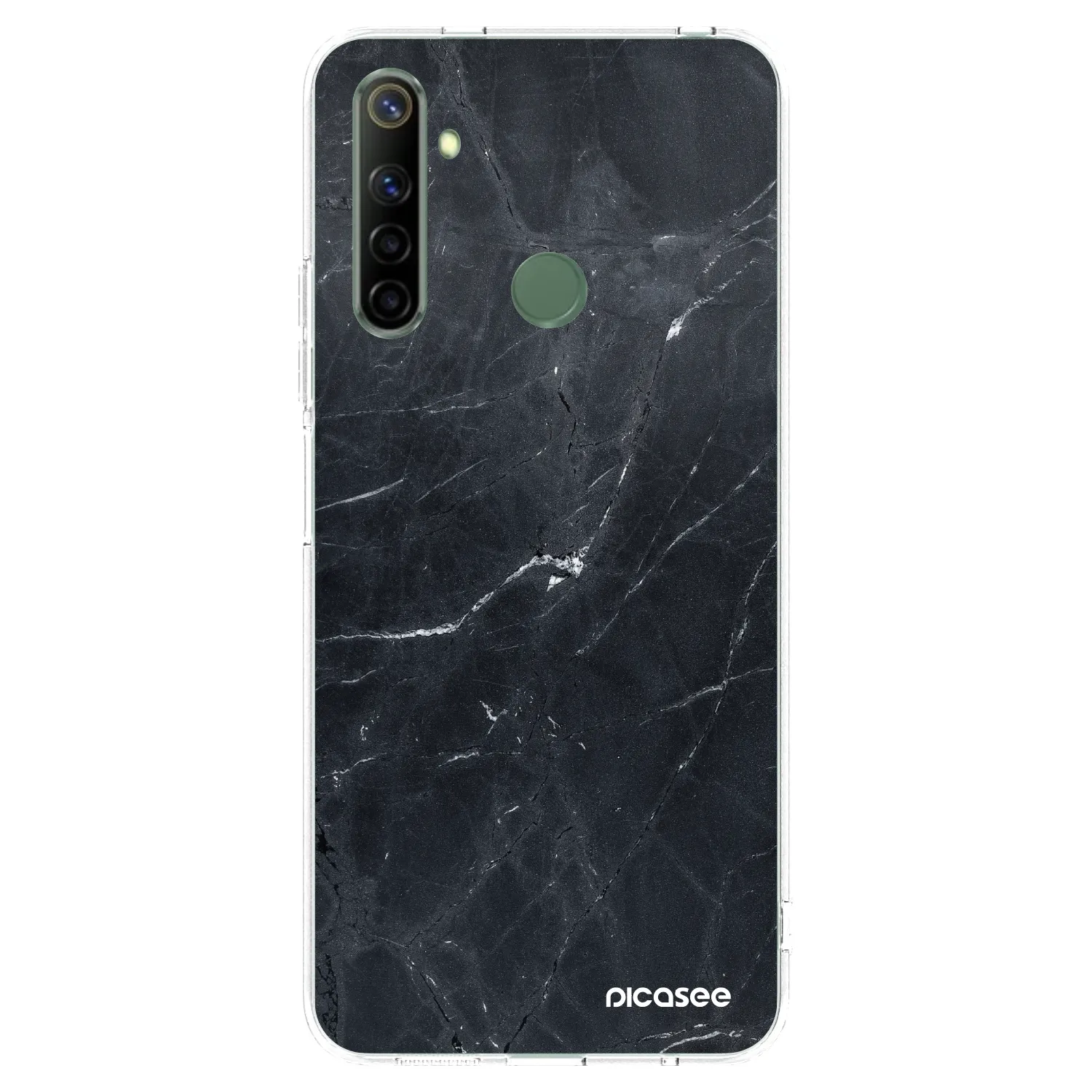 Picasee silikonový průhledný obal pro Realme 6i - Black marble