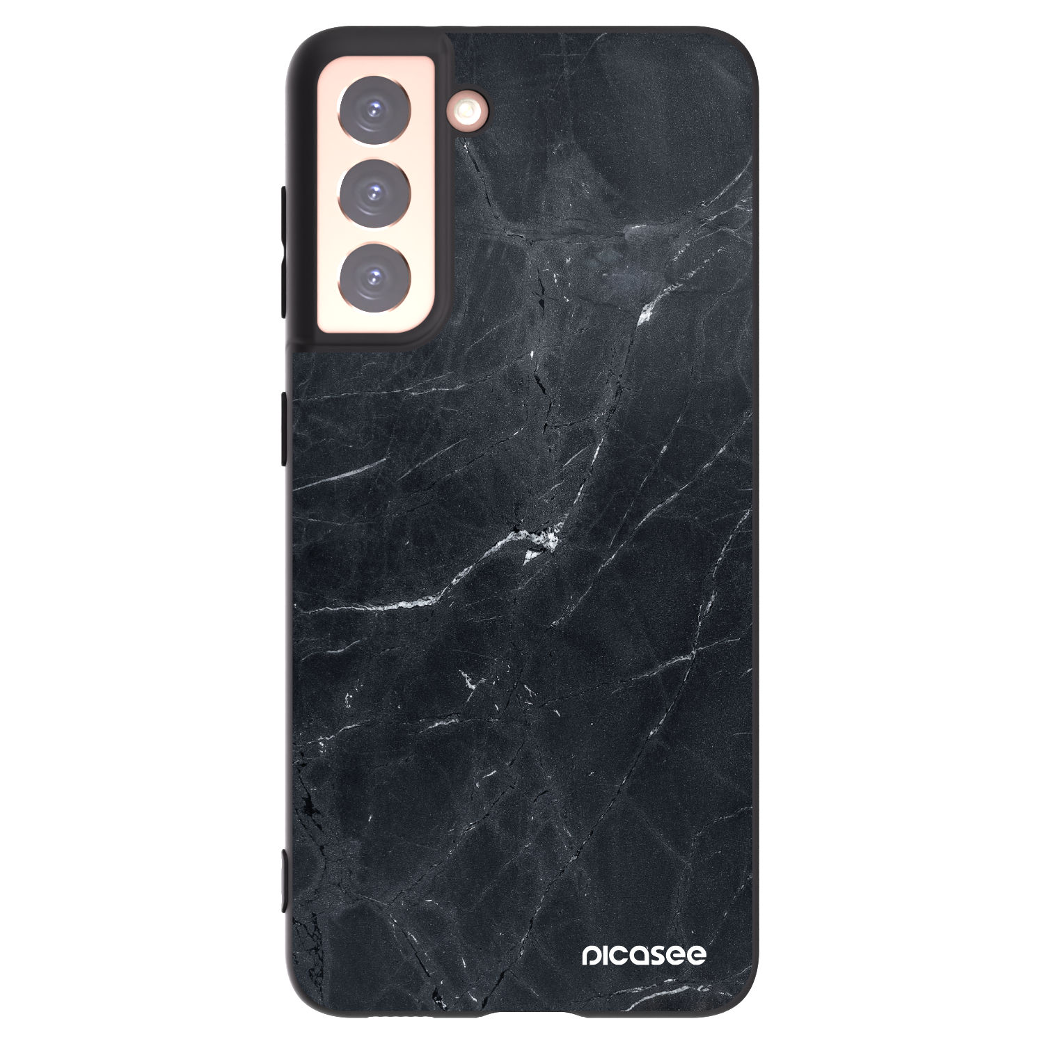 Picasee silikonový černý obal pro Samsung Galaxy S21 5G G991B - Black marble