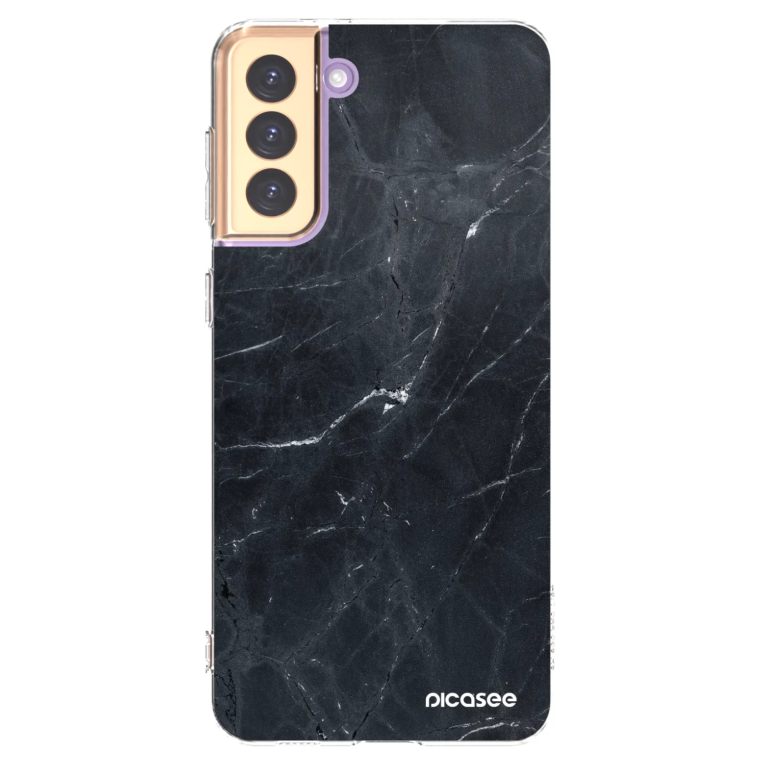 Picasee silikonový průhledný obal pro Samsung Galaxy S21+ 5G G996F - Black marble