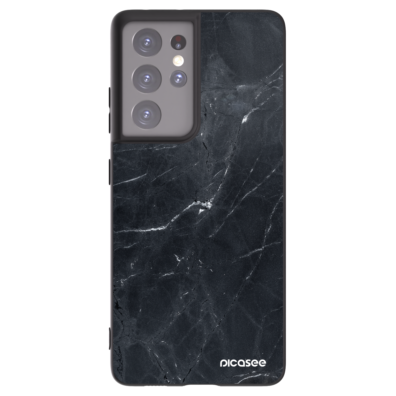 Picasee silikonový černý obal pro Samsung Galaxy S21 Ultra 5G G998B - Black marble