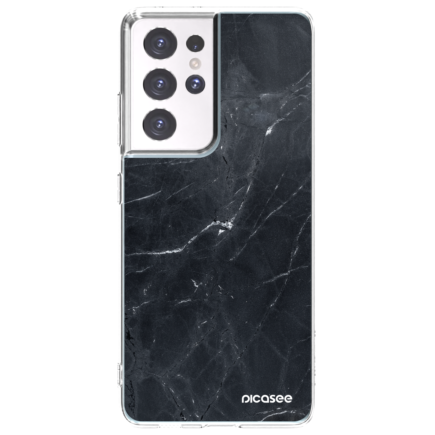 Picasee silikonový průhledný obal pro Samsung Galaxy S21 Ultra 5G G998B - Black marble