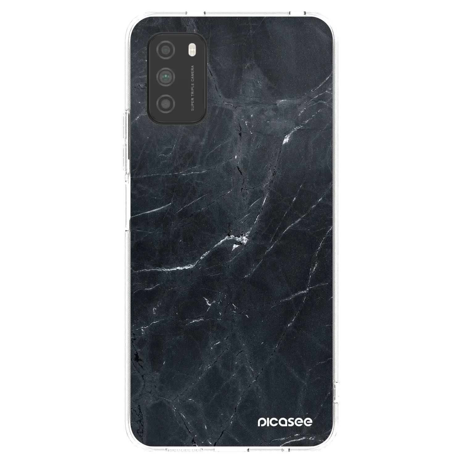 Picasee silikonový průhledný obal pro Xiaomi Poco M3 - Black marble