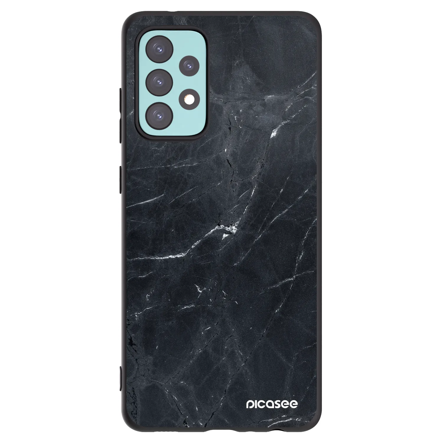 Picasee silikonový černý obal pro Samsung Galaxy A72 A725F - Black marble