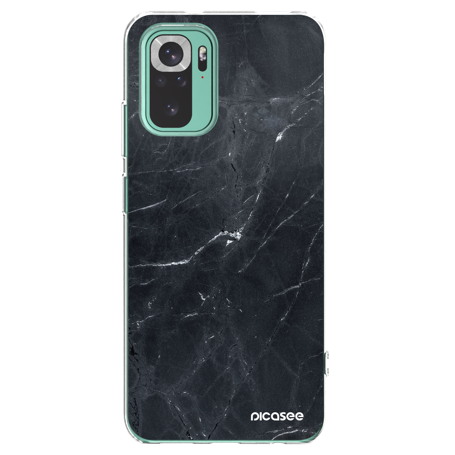 Picasee silikonový průhledný obal pro Xiaomi Redmi Note 10 Pro - Black marble