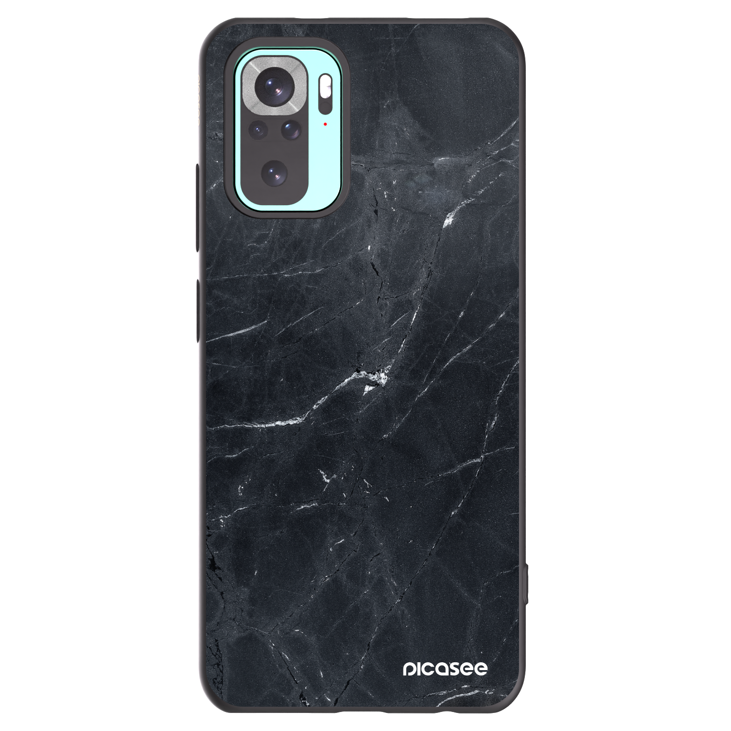 Picasee silikonový černý obal pro Xiaomi Redmi Note 10 Pro - Black marble