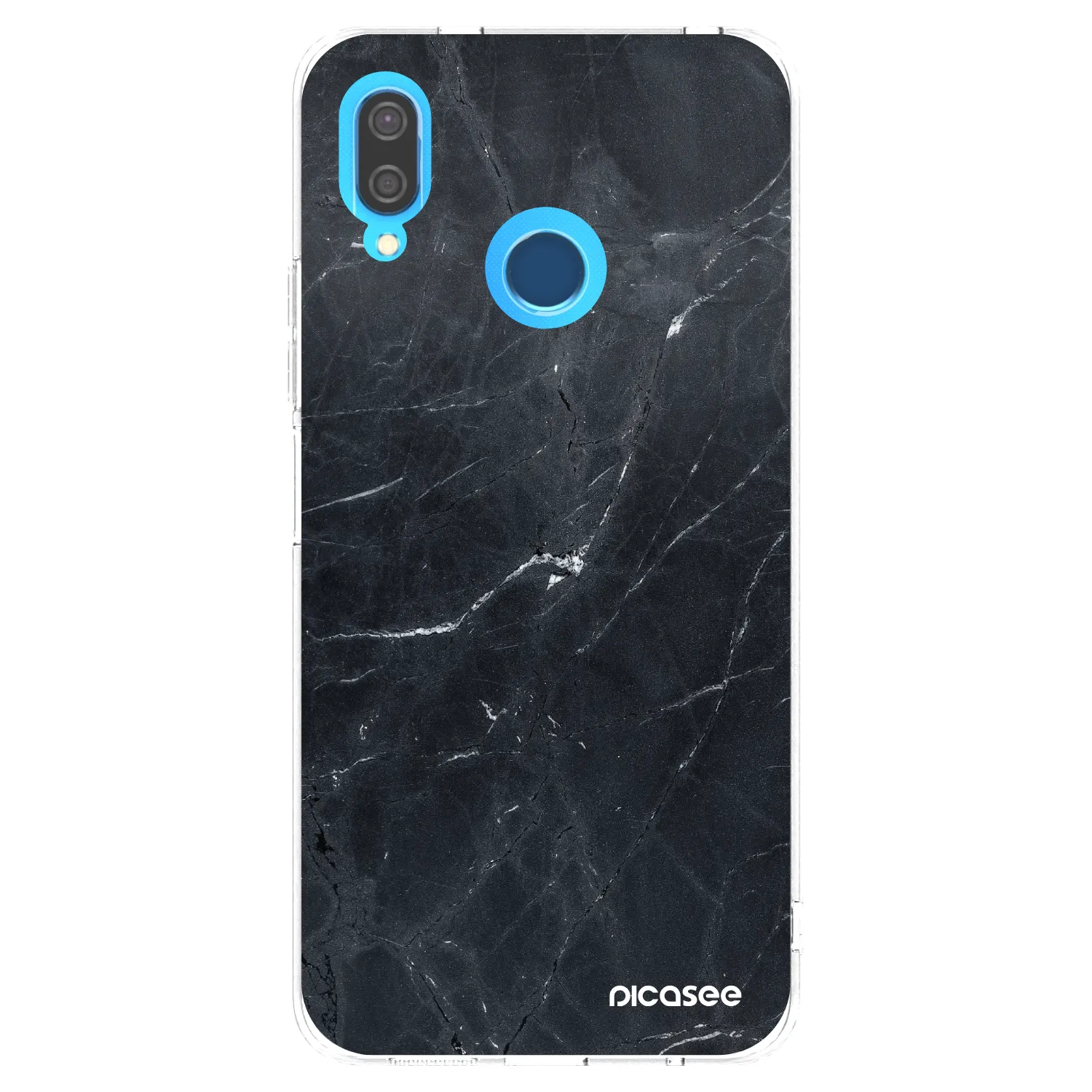 Picasee silikonový průhledný obal pro Huawei P20 Lite - Black marble