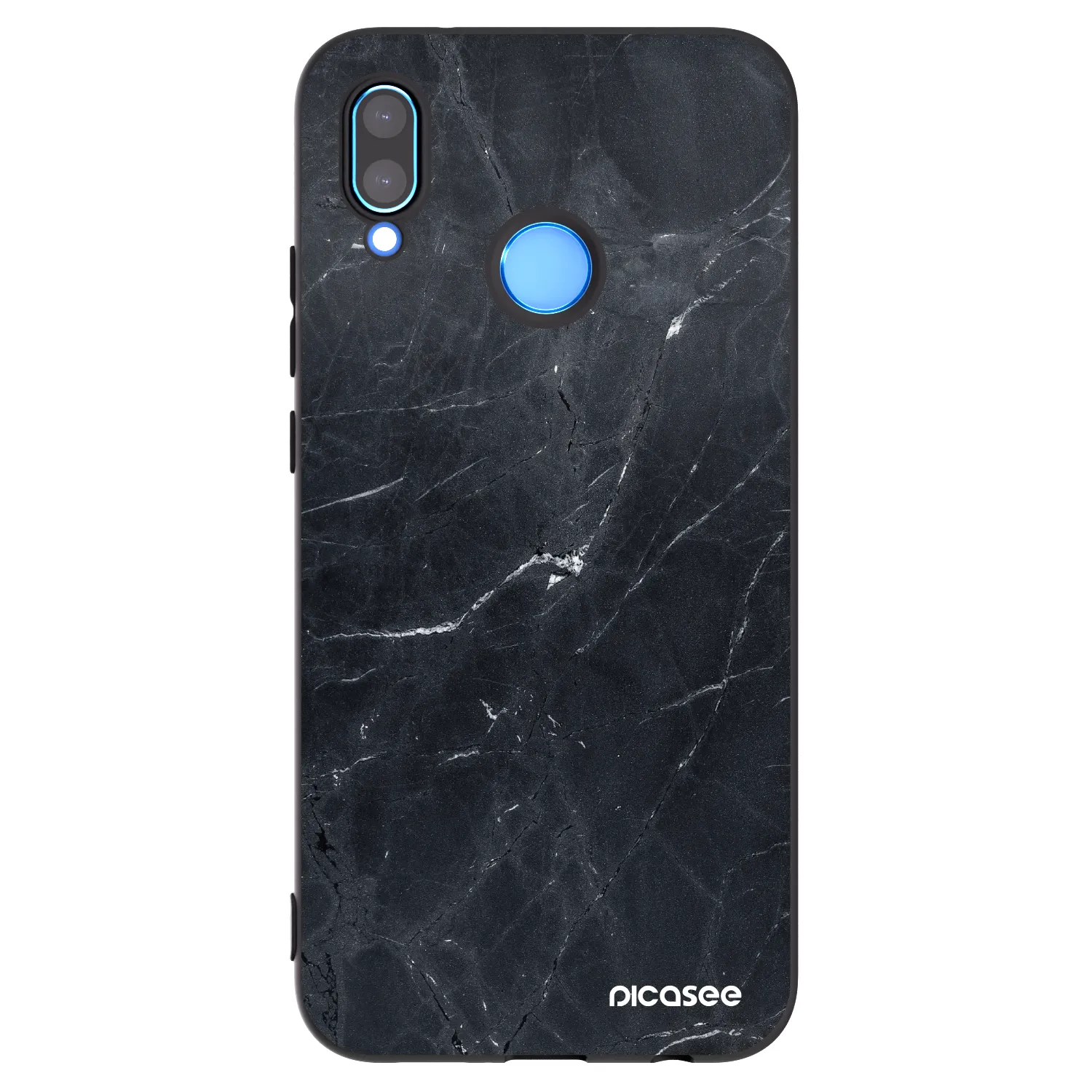 Picasee silikonový černý obal pro Huawei P20 Lite - Black marble