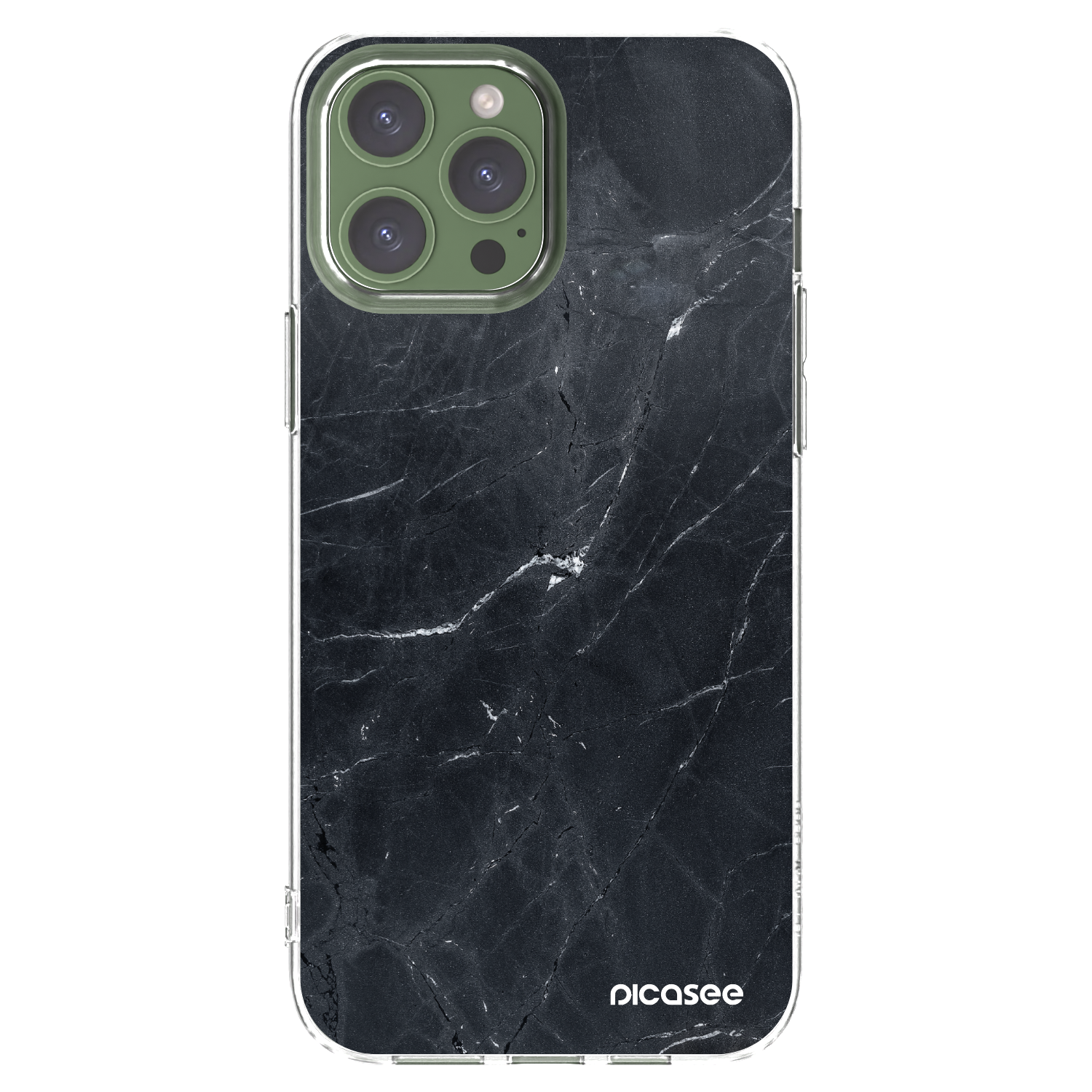 Picasee silikonový průhledný obal pro Apple iPhone 13 Pro Max - Black marble