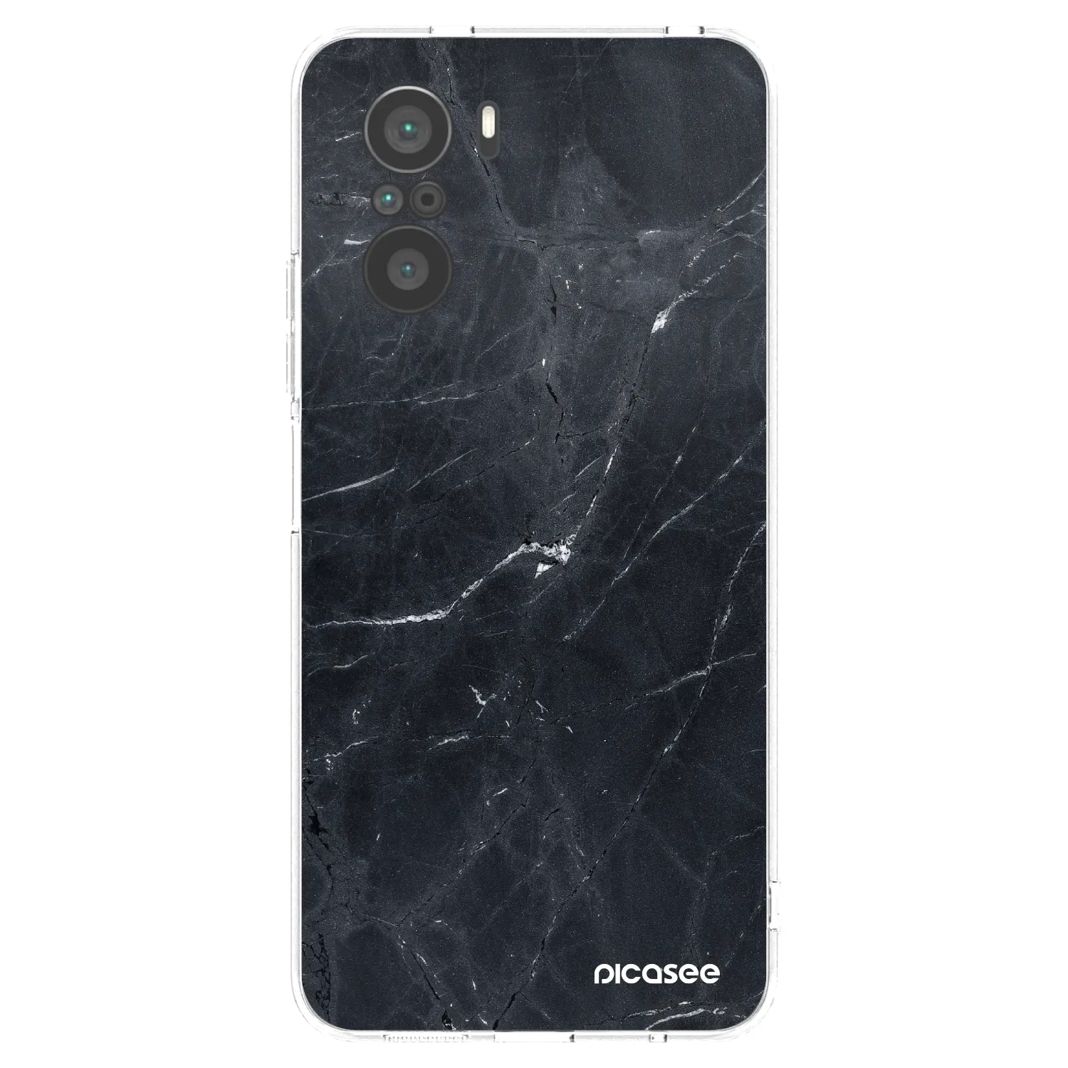 Picasee silikonový průhledný obal pro Xiaomi Poco F3 - Black marble