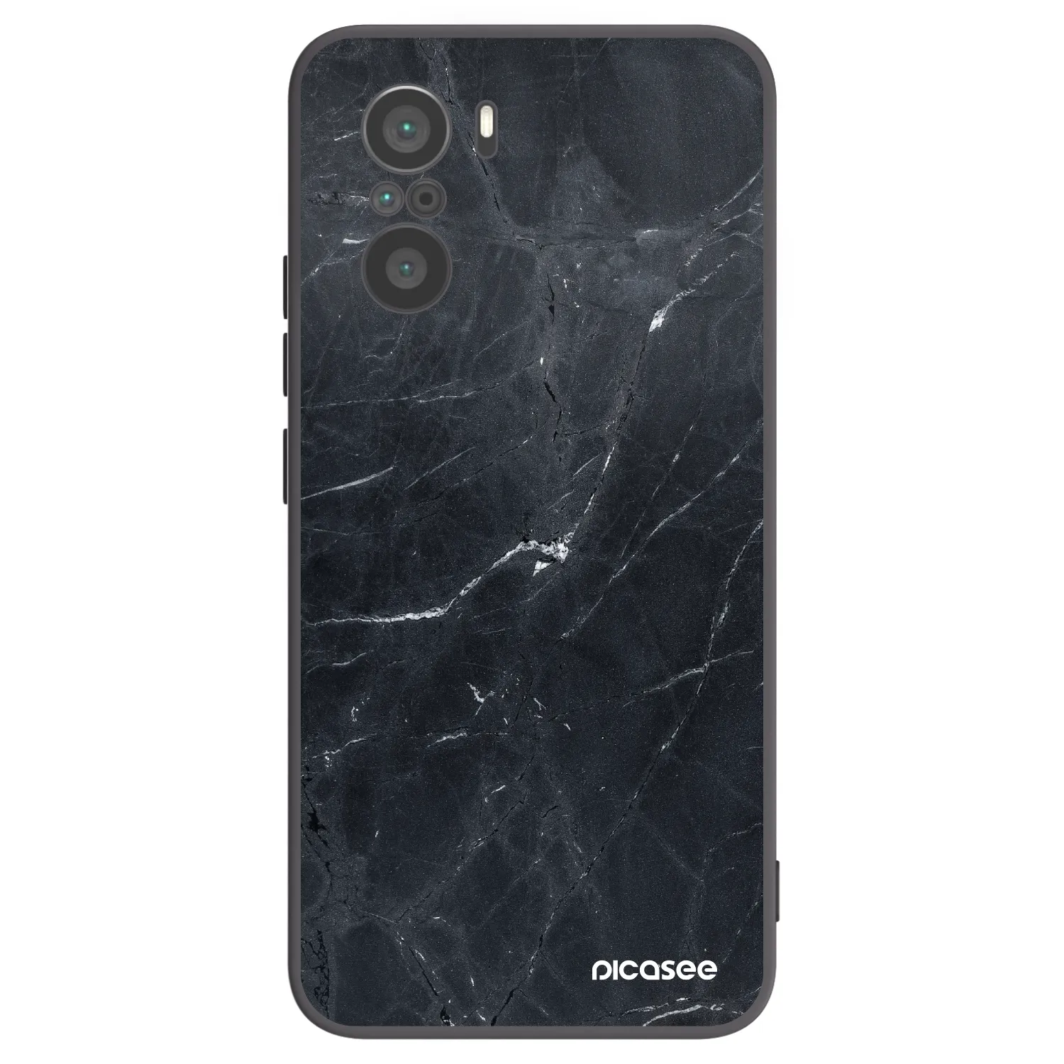 Picasee silikonový černý obal pro Xiaomi Poco F3 - Black marble