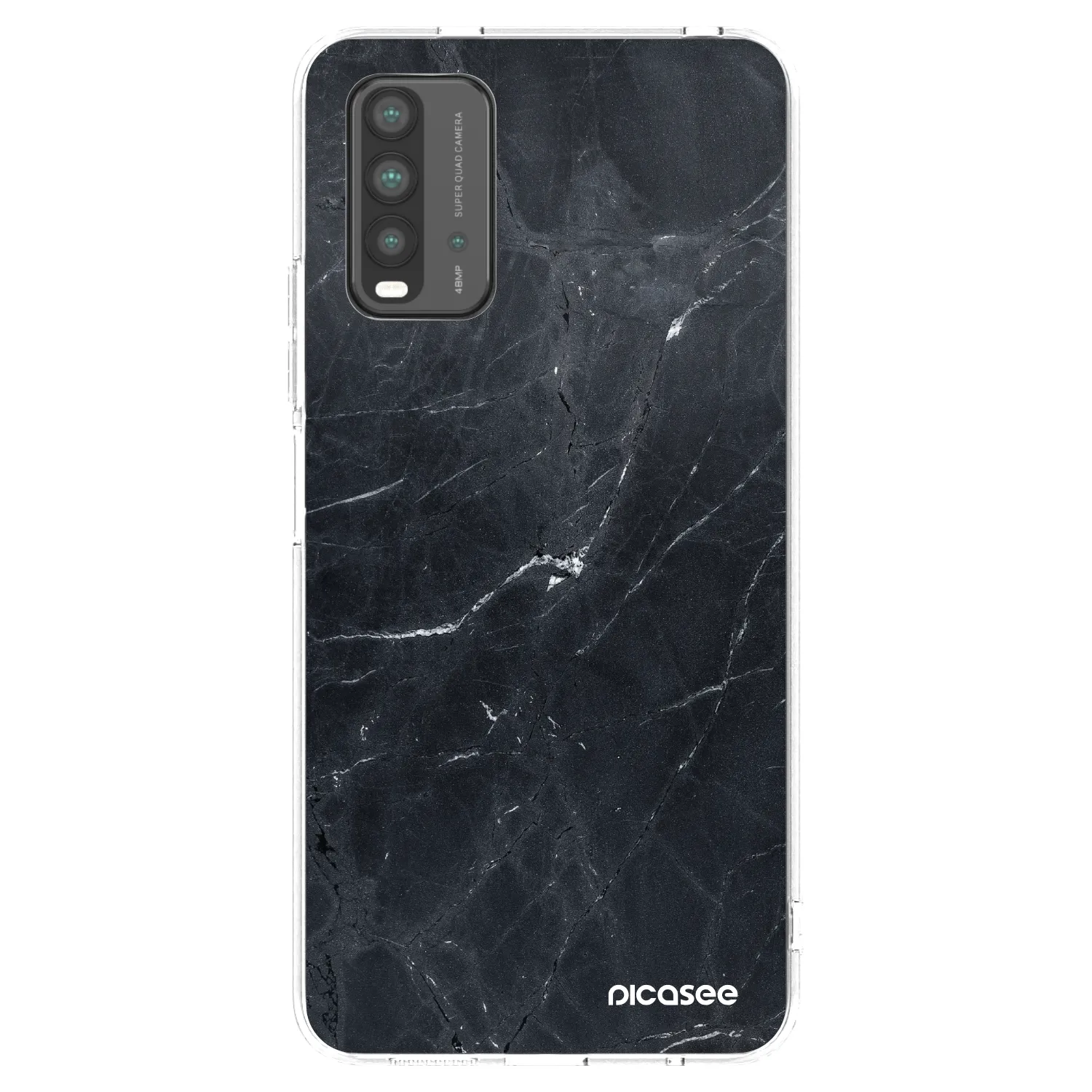 Picasee silikonový průhledný obal pro Xiaomi Redmi 9T - Black marble