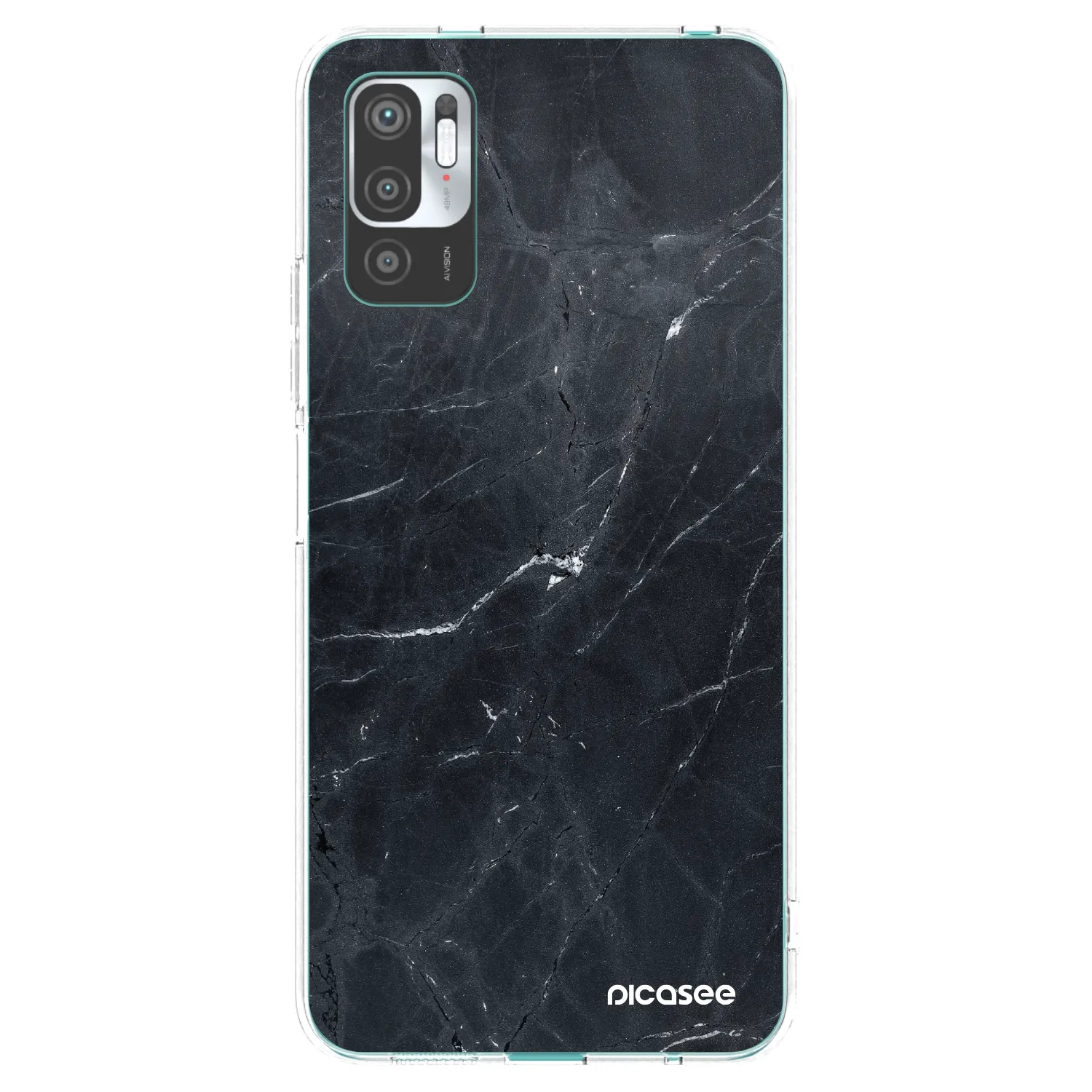 Picasee silikonový průhledný obal pro Xiaomi Redmi Note 10 5G - Black marble