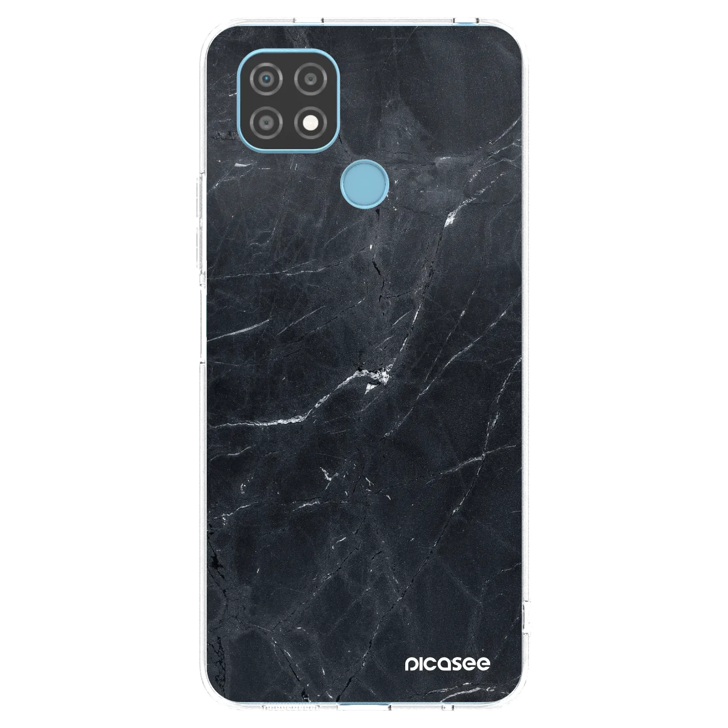 Picasee silikonový průhledný obal pro Realme C21 - Black marble