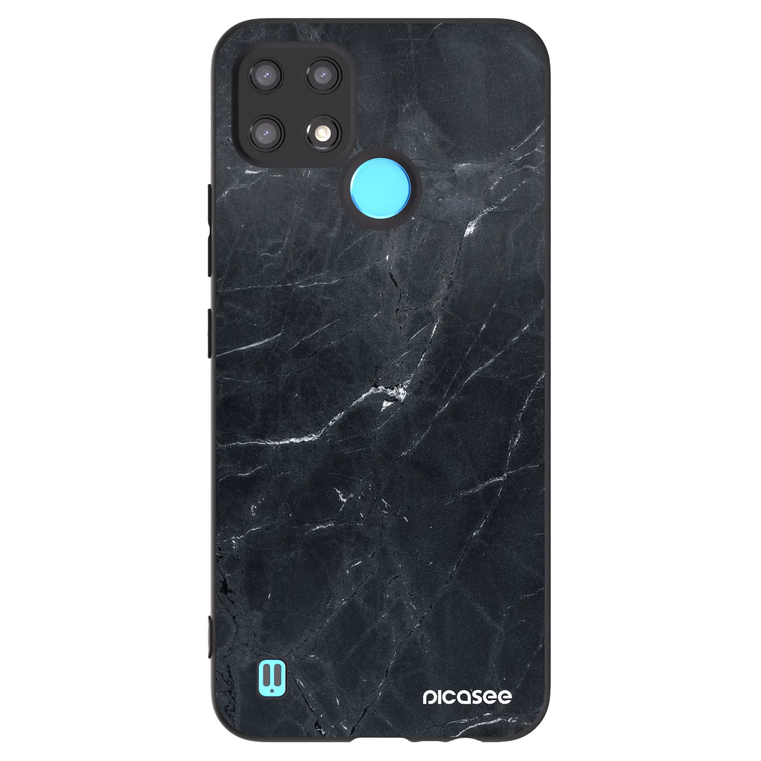 Picasee silikonový černý obal pro Realme C21 - Black marble