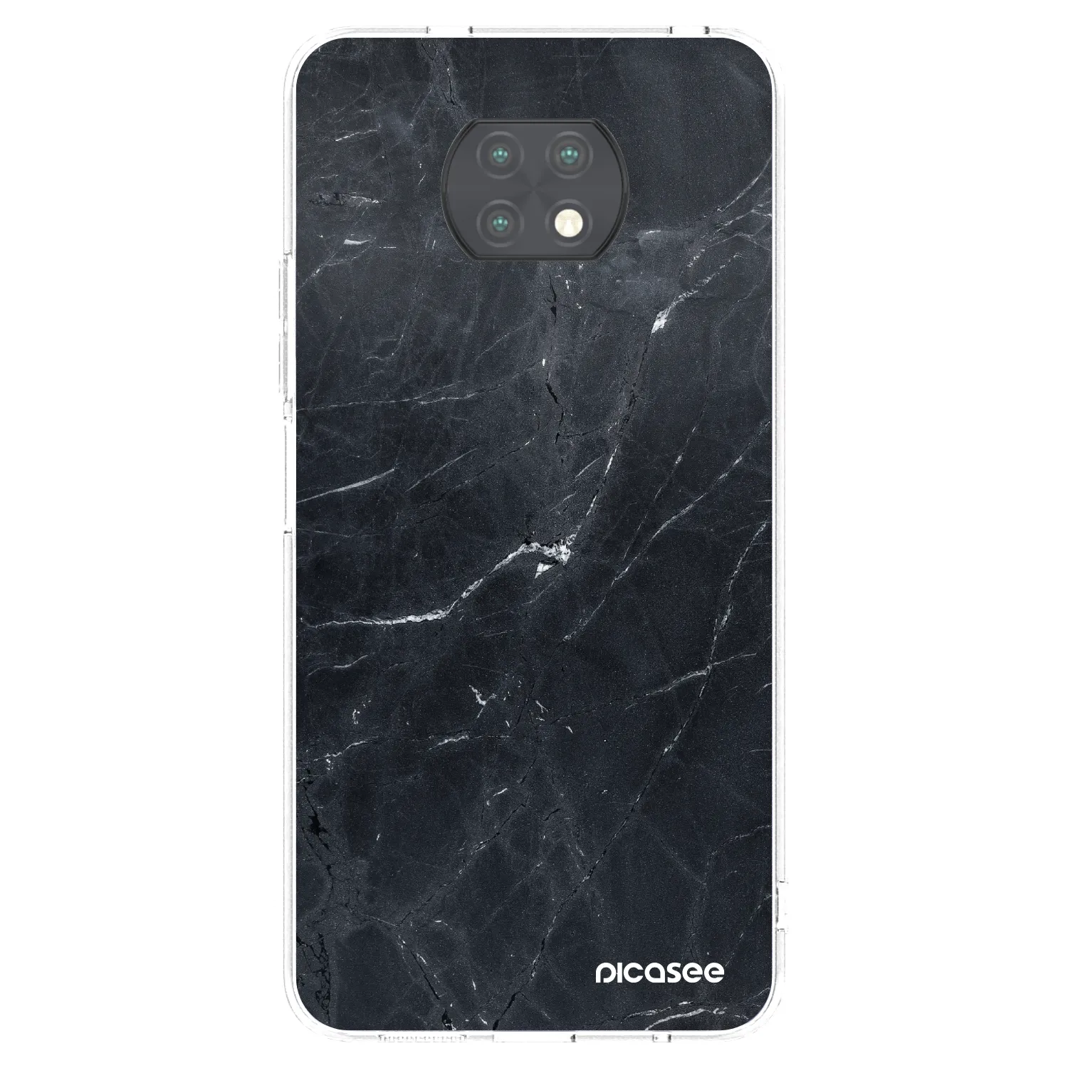 Picasee silikonový průhledný obal pro Xiaomi Redmi Note 9T - Black marble