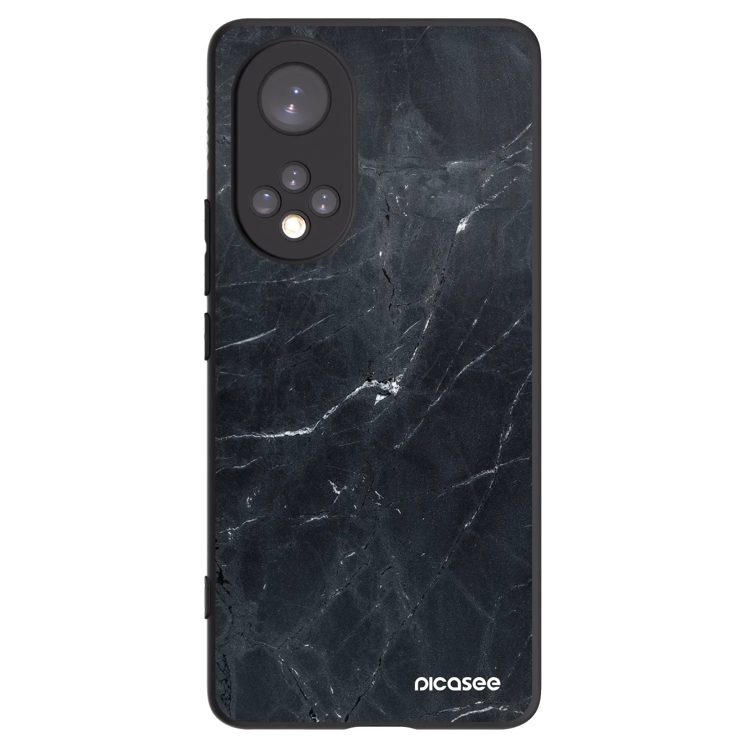 Picasee silikonový černý obal pro Honor 50 5G - Black marble