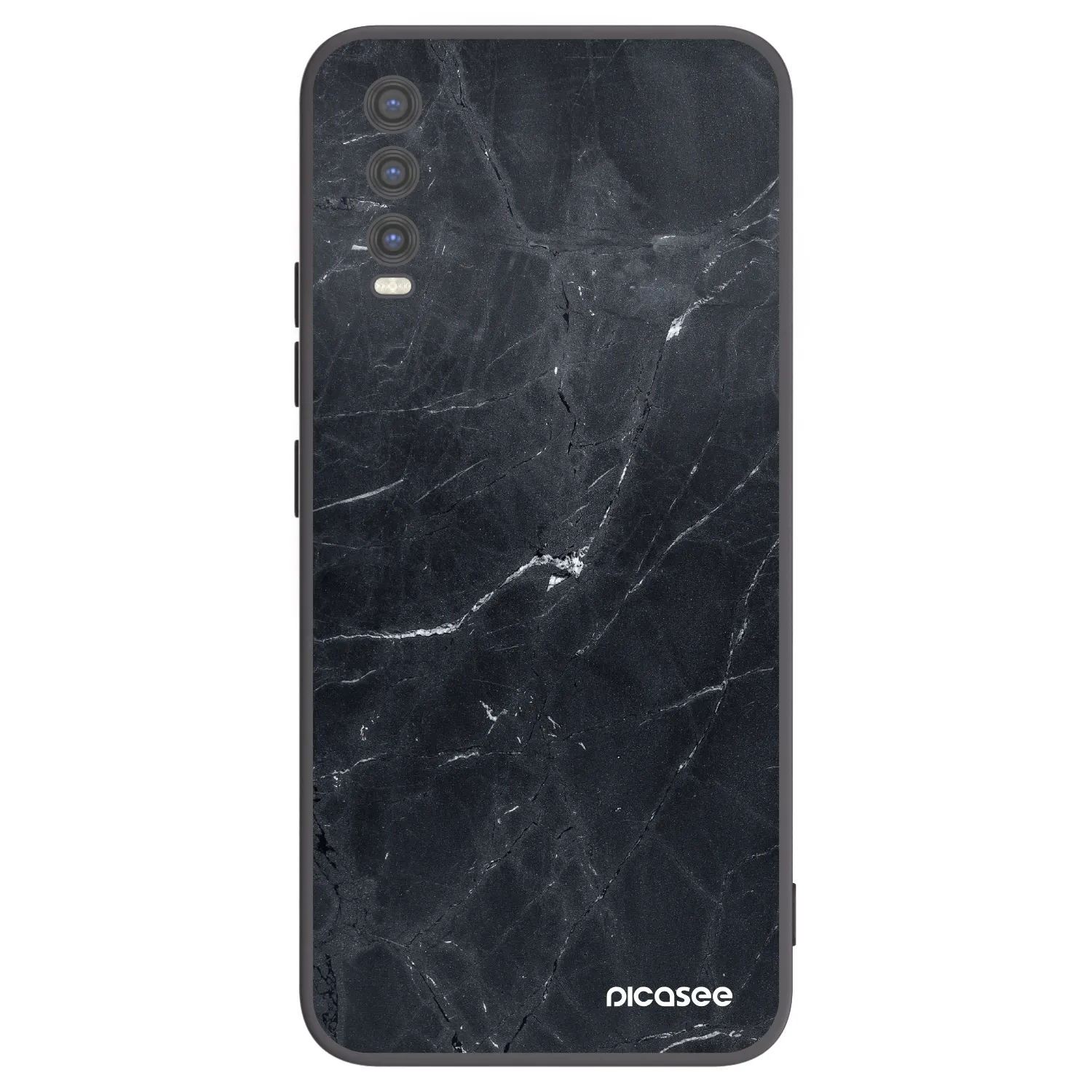 Picasee silikonový černý obal pro Vivo Y20s - Black marble