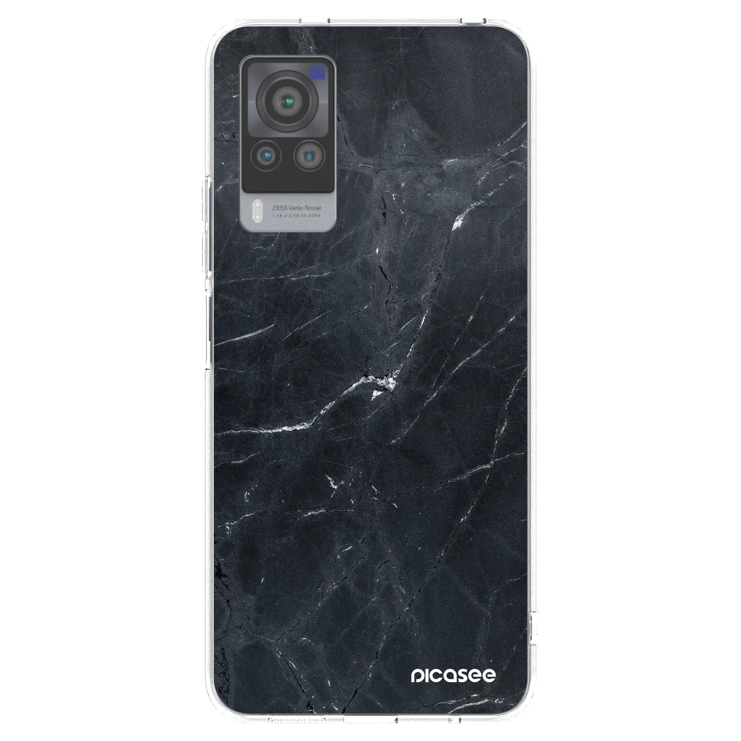 Picasee silikonový průhledný obal pro Vivo X60 Pro 5G - Black marble