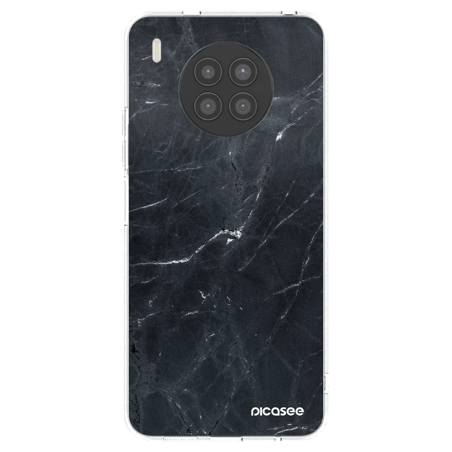 Picasee silikonový průhledný obal pro Huawei Nova 8i - Black marble