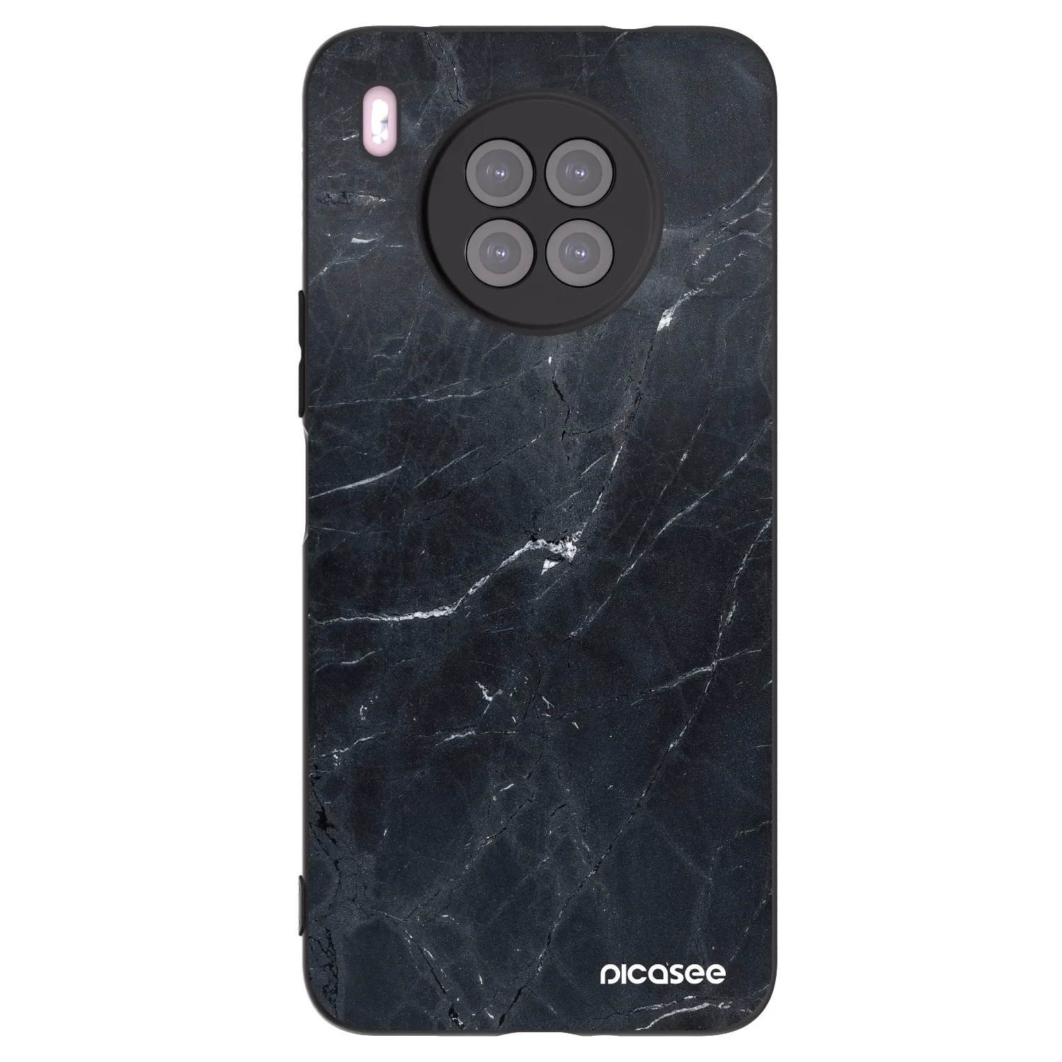 Picasee silikonový černý obal pro Huawei Nova 8i - Black marble