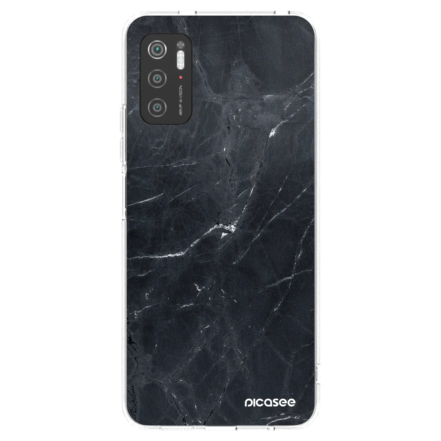 Picasee silikonový průhledný obal pro Xiaomi Poco M3 Pro 5G - Black marble