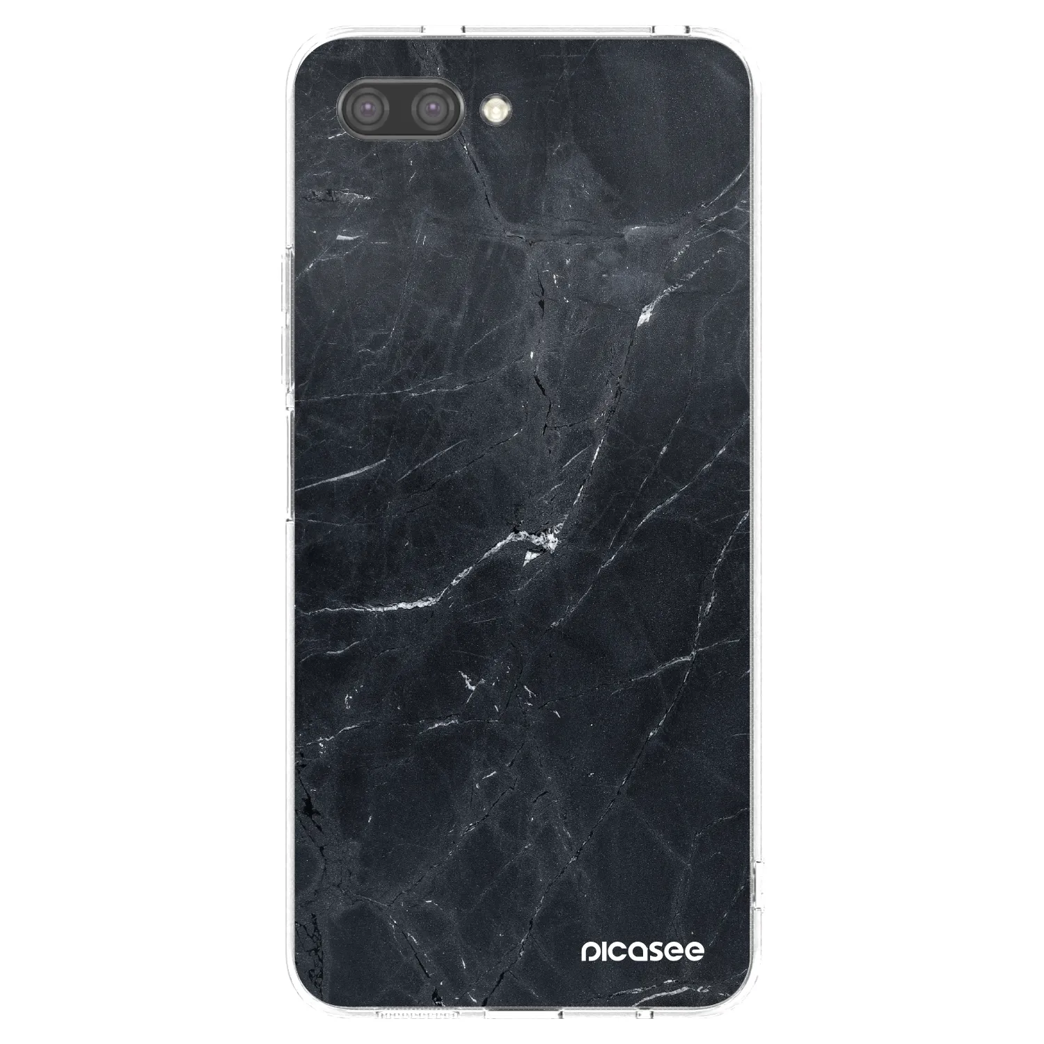Picasee silikonový průhledný obal pro Honor 10 - Black marble