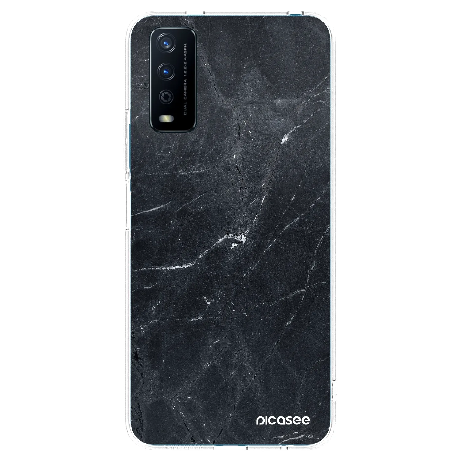 Picasee silikonový průhledný obal pro Vivo Y11s - Black marble