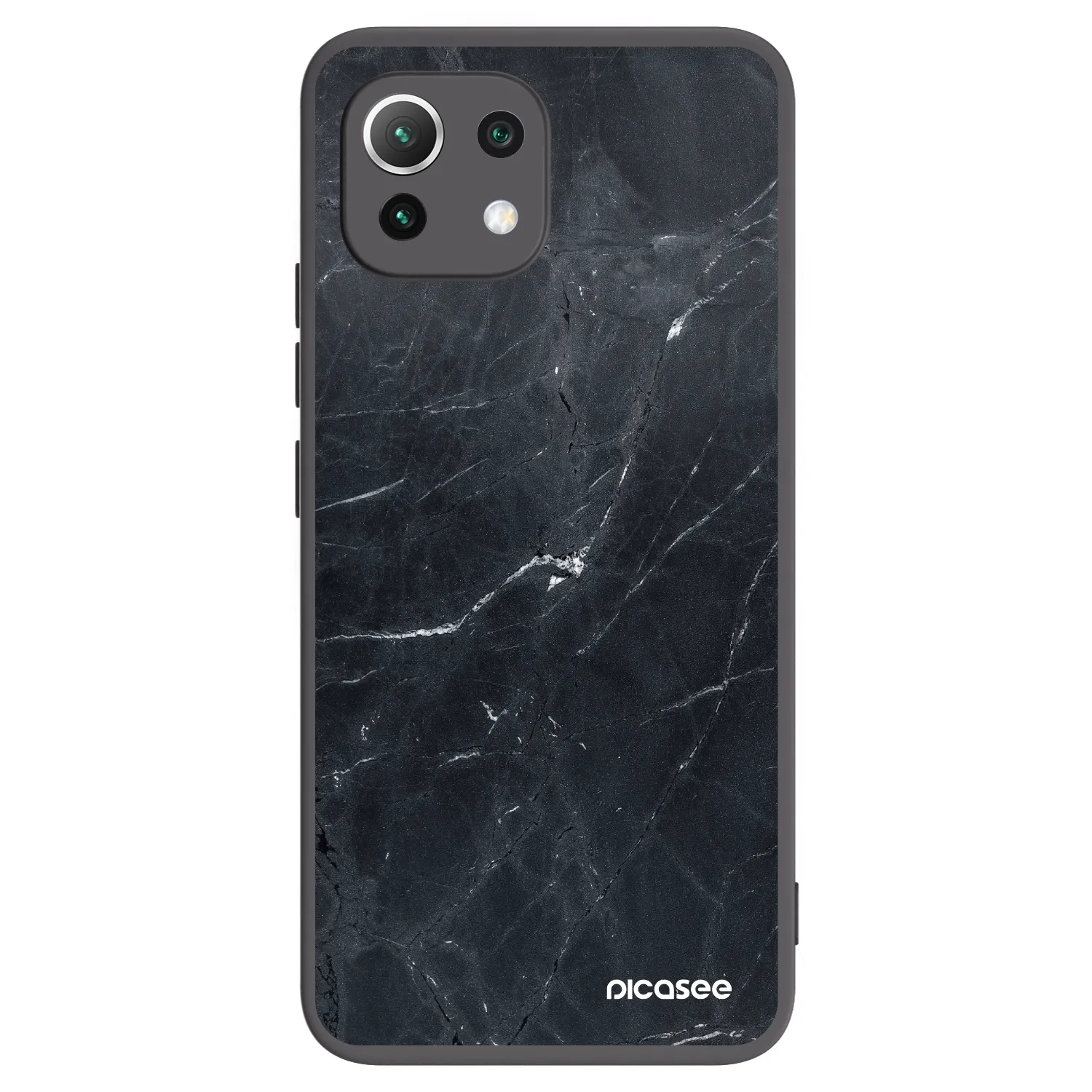 Picasee silikonový černý obal pro Xiaomi 11 Lite 5G NE - Black marble