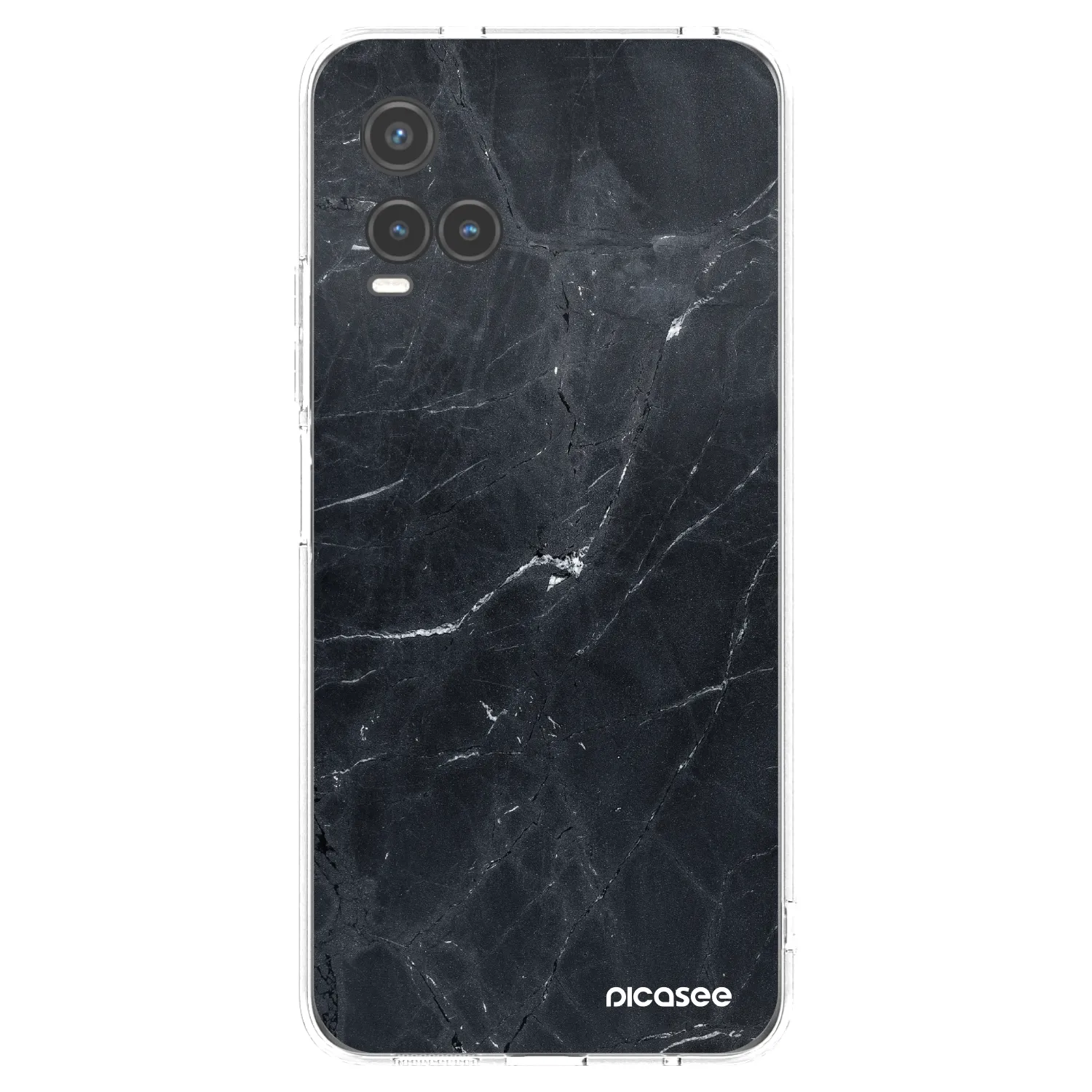 Picasee silikonový průhledný obal pro Vivo Y33s - Black marble