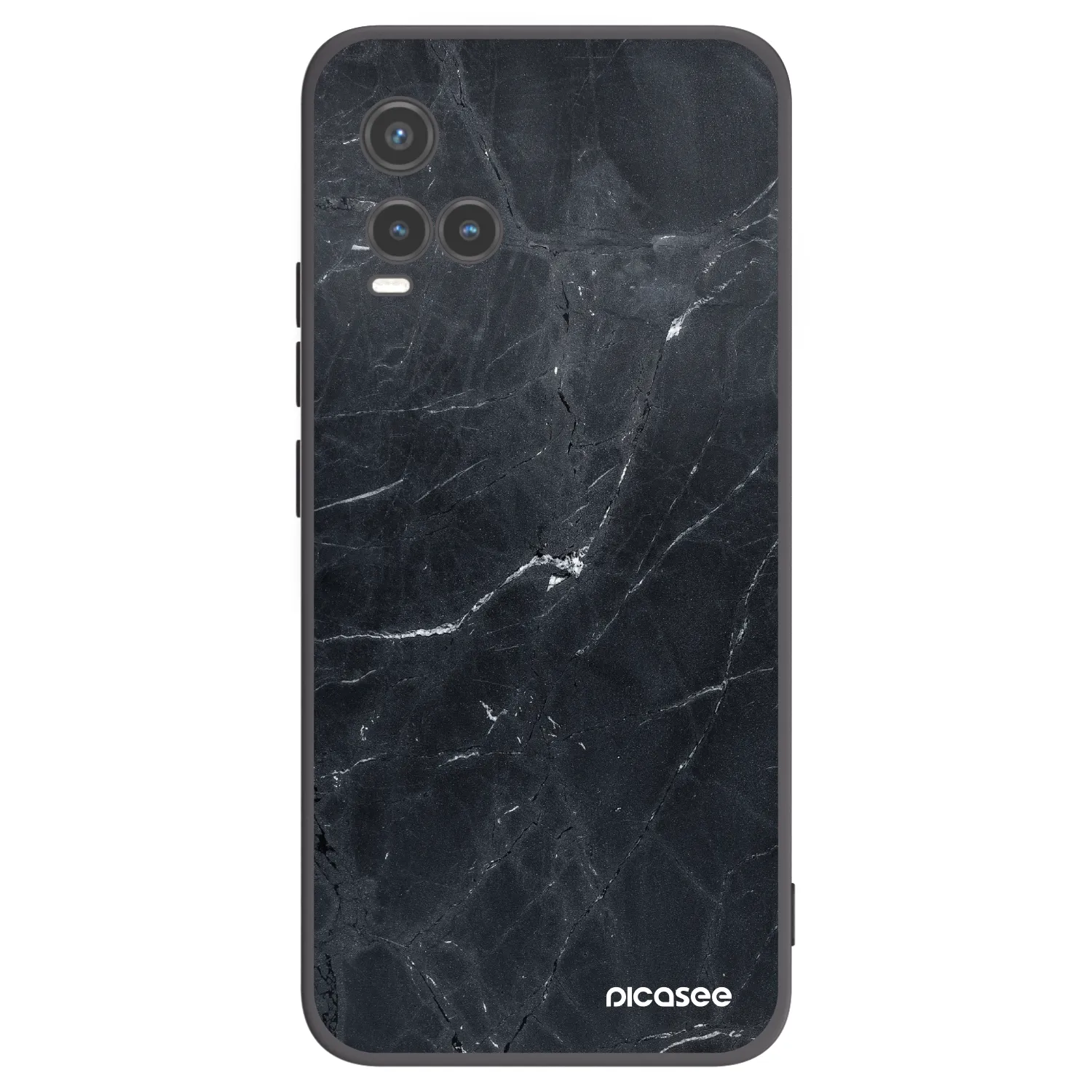 Picasee silikonový černý obal pro Vivo Y33s - Black marble