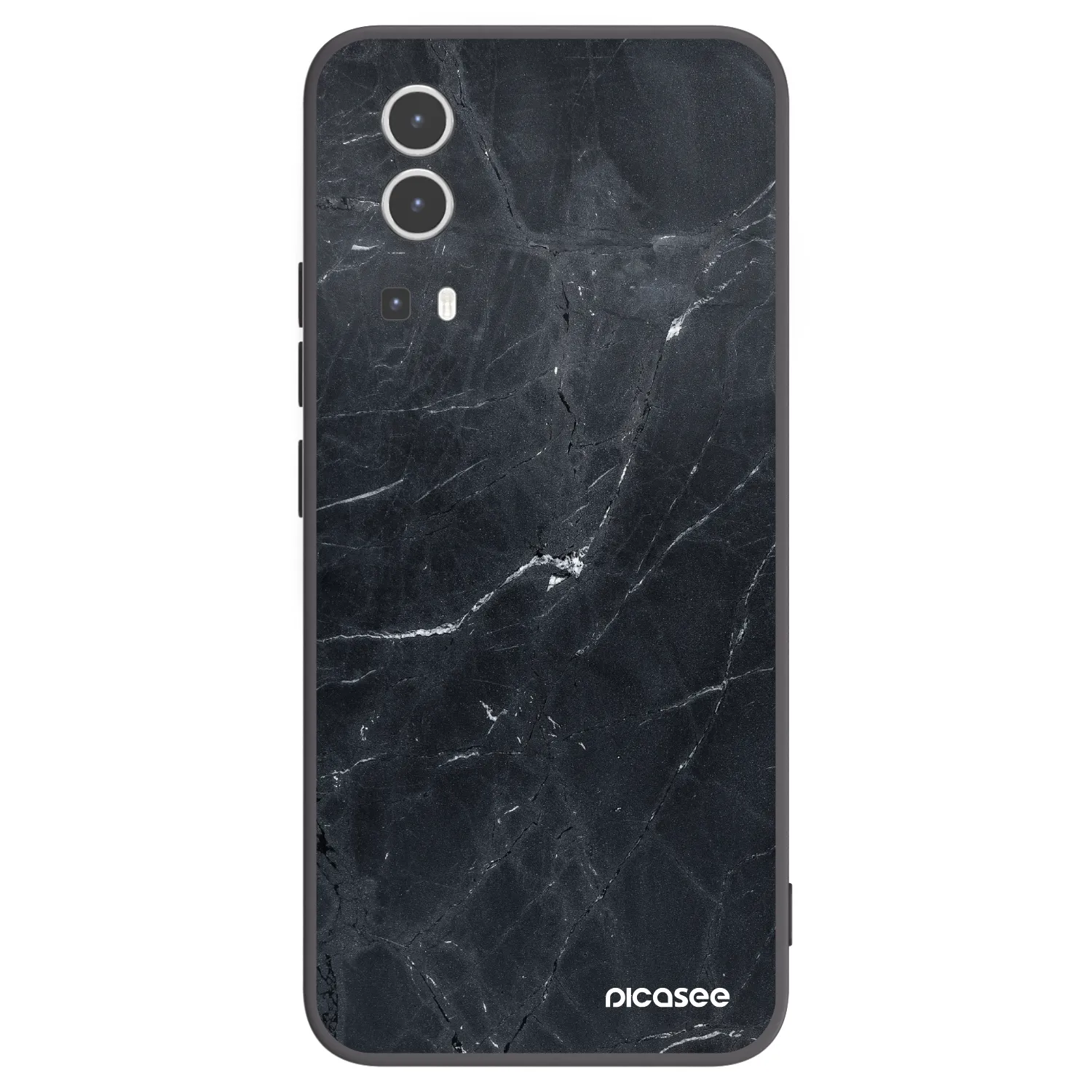 Picasee silikonový černý obal pro Vivo Y72 5G - Black marble