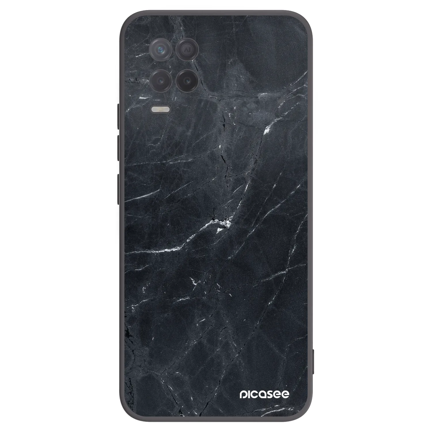 Picasee silikonový černý obal pro Realme 8 5G - Black marble