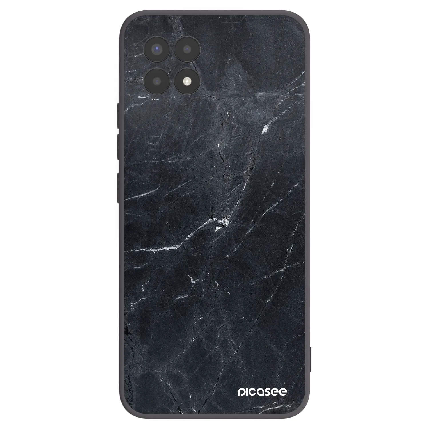 Picasee silikonový černý obal pro Realme 8i - Black marble