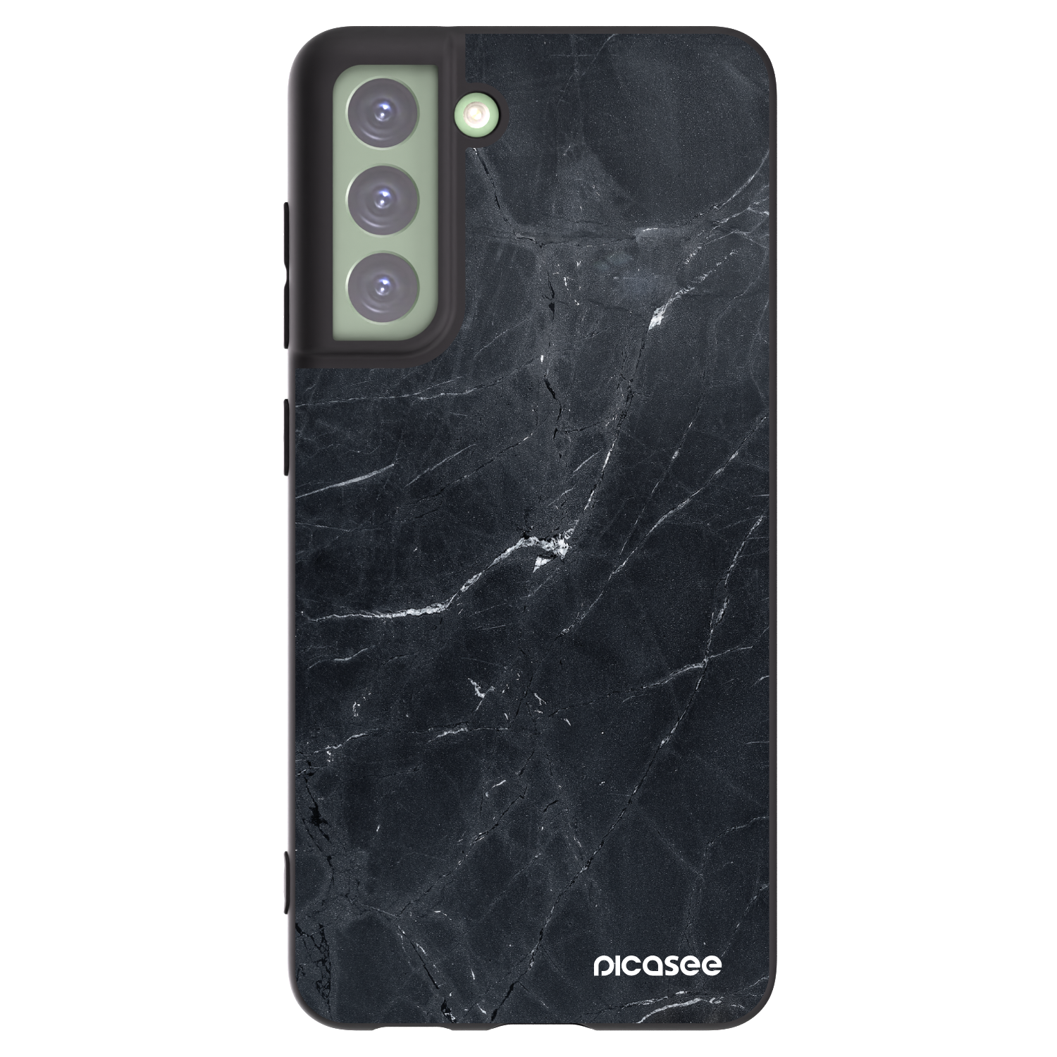 Picasee silikonový černý obal pro Samsung Galaxy S21 FE 5G - Black marble