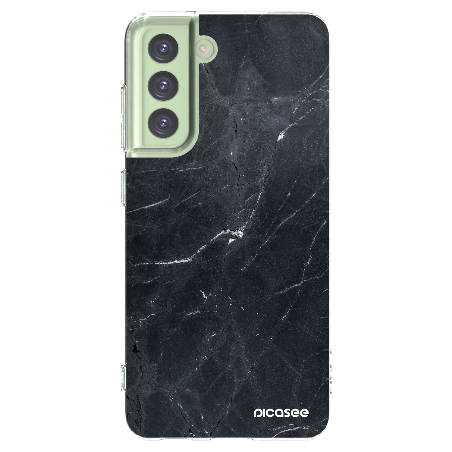 Picasee silikonový průhledný obal pro Samsung Galaxy S21 FE 5G - Black marble