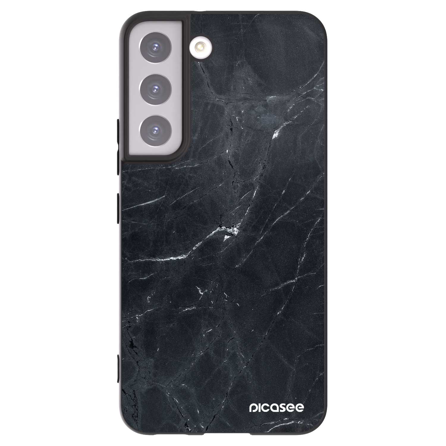 Picasee silikonový černý obal pro Samsung Galaxy S22 5G - Black marble