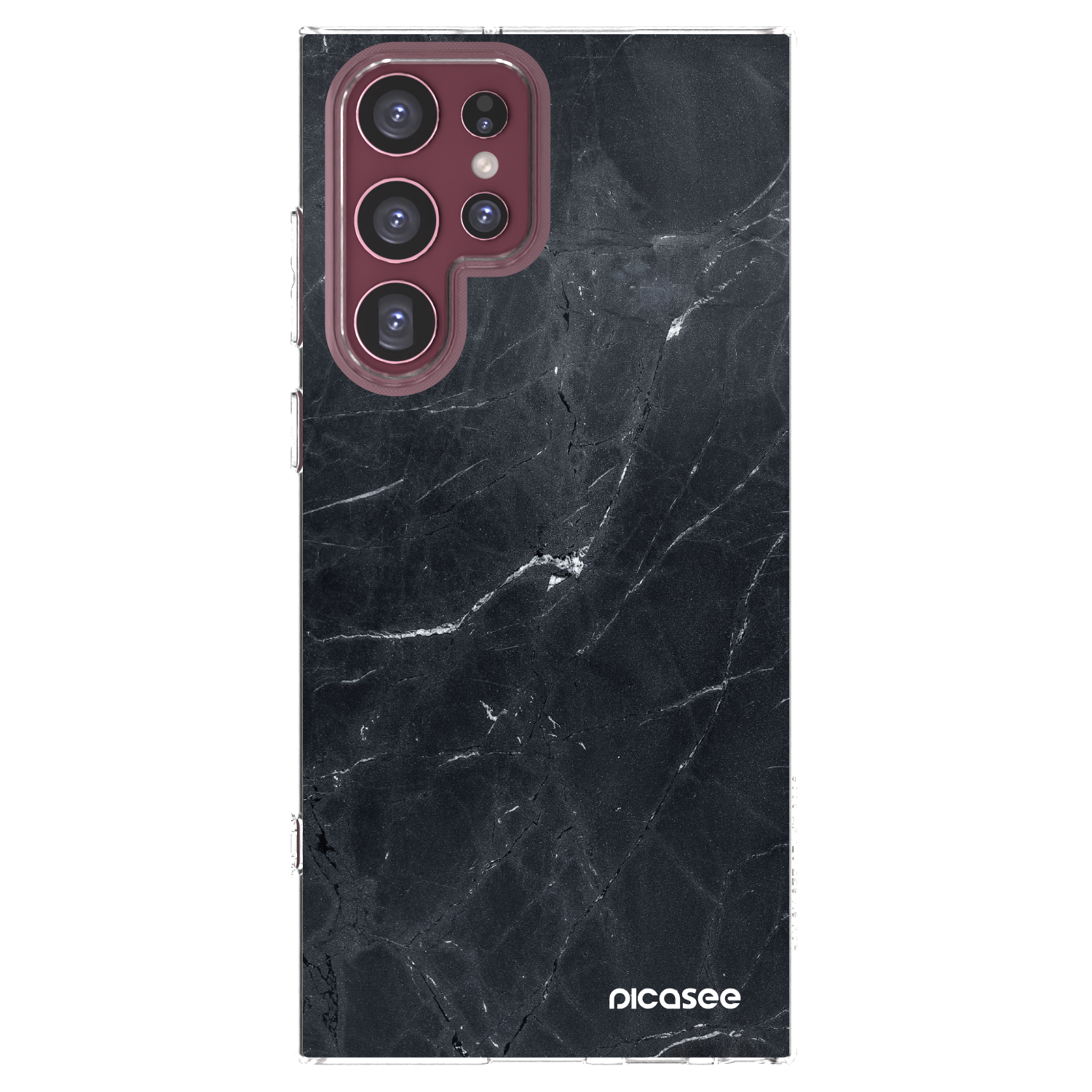 Picasee silikonový průhledný obal pro Samsung Galaxy S22 Ultra 5G - Black marble