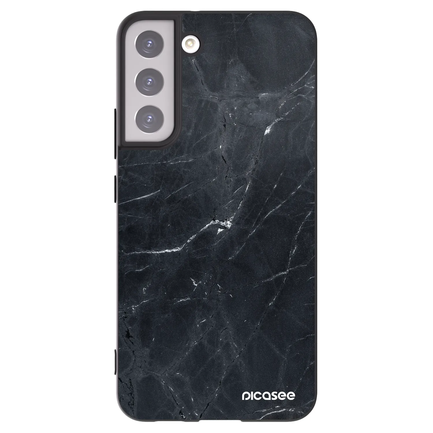 Picasee silikonový černý obal pro Samsung Galaxy S22+ 5G - Black marble