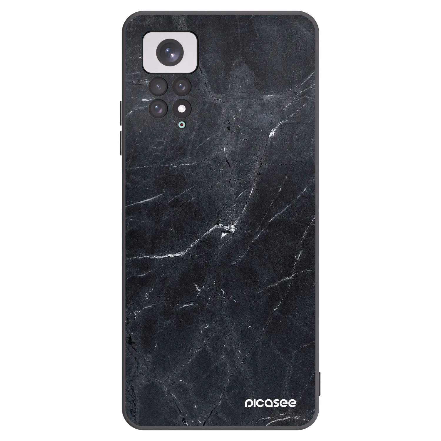 Picasee silikonový černý obal pro Xiaomi Redmi Note 11 - Black marble