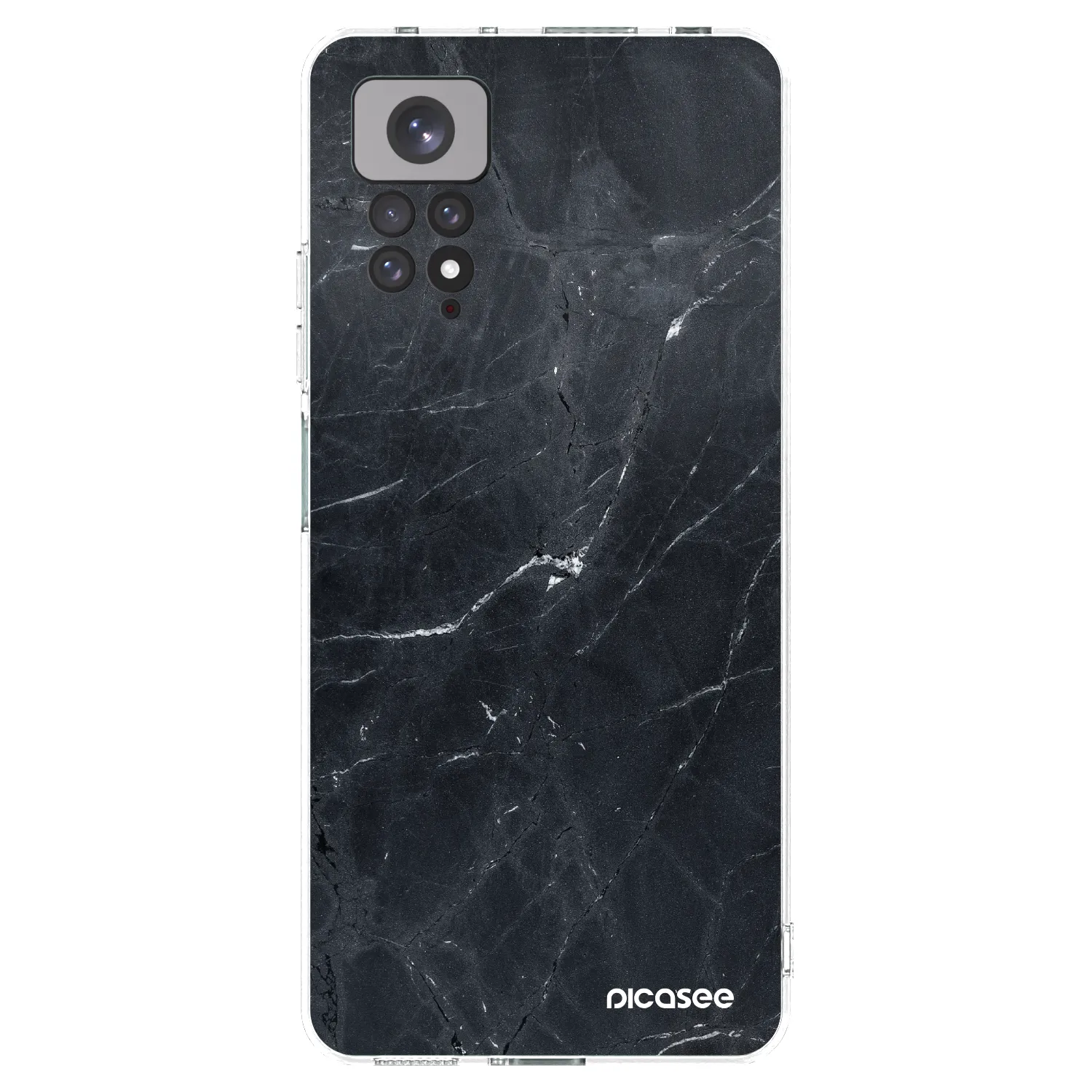 Picasee silikonový průhledný obal pro Xiaomi Redmi Note 11S 4G - Black marble