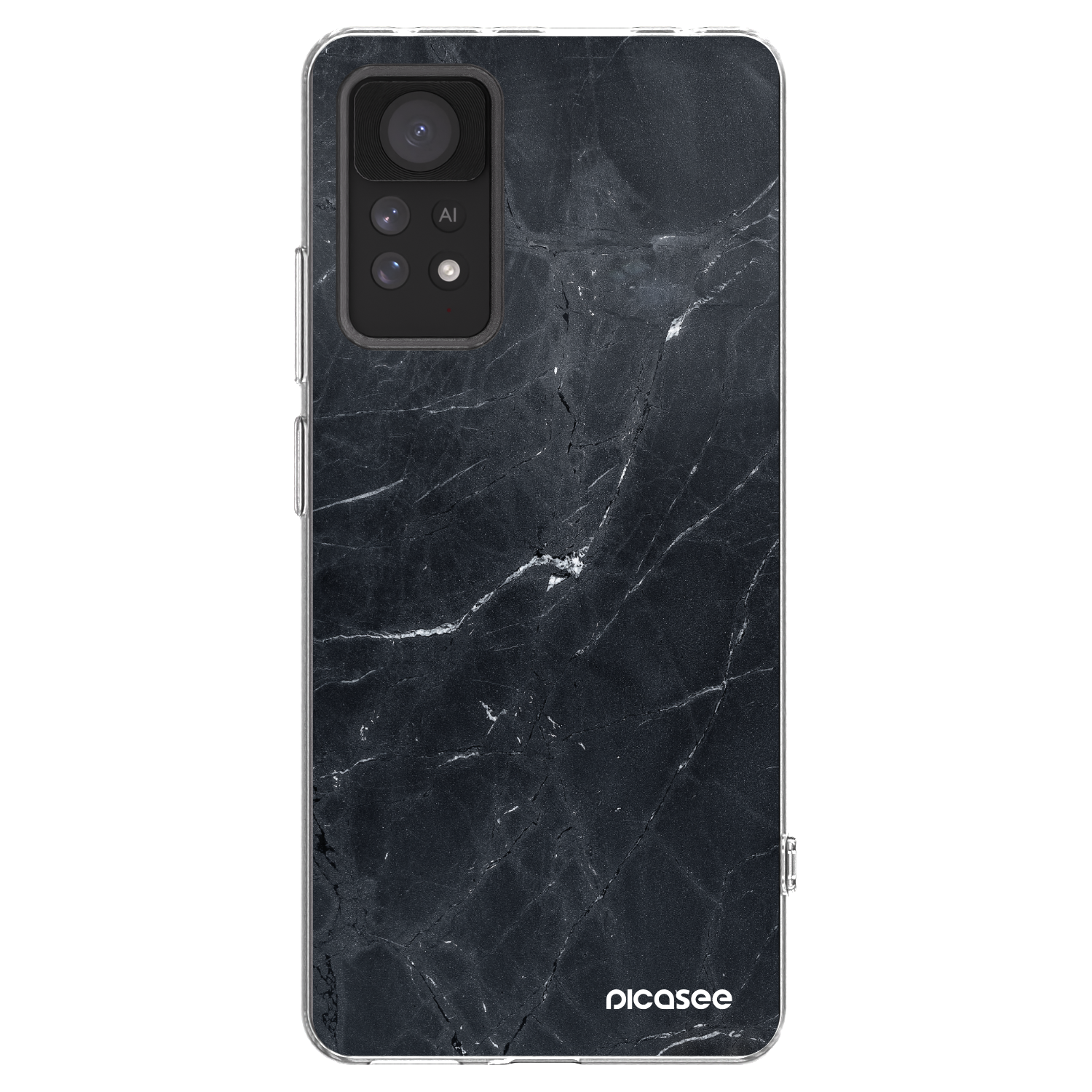 Picasee silikonový průhledný obal pro Xiaomi Redmi Note 11 Pro - Black marble