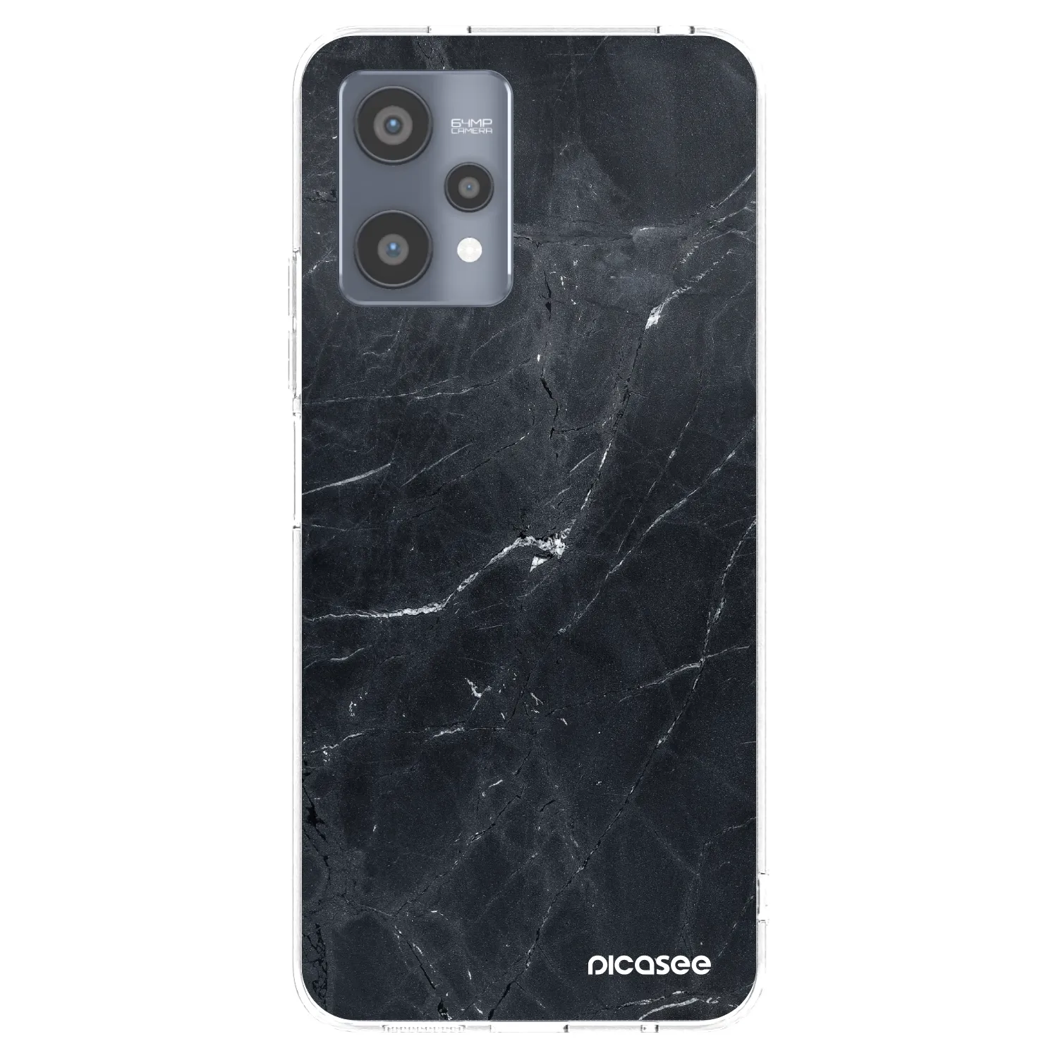 Picasee silikonový průhledný obal pro Realme 9 Pro 5G - Black marble
