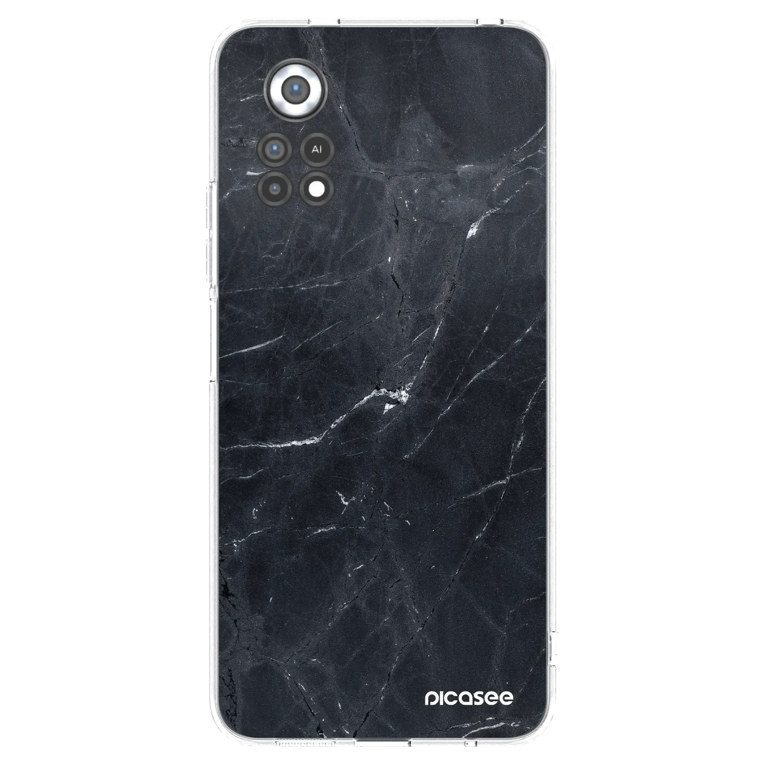 Picasee silikonový průhledný obal pro Xiaomi Poco X4 Pro 5G - Black marble