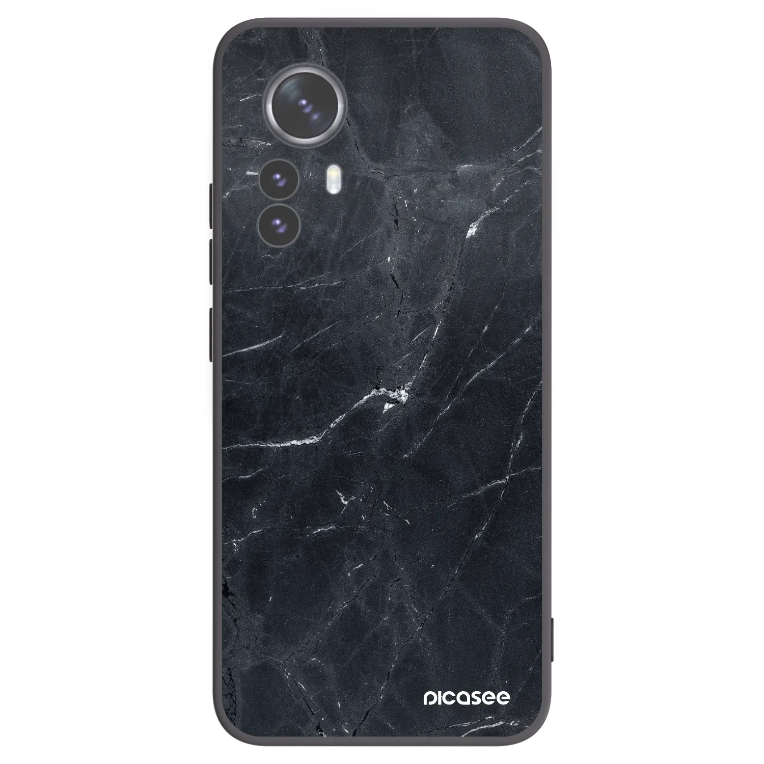 Picasee silikonový černý obal pro Xiaomi 12 Pro - Black marble