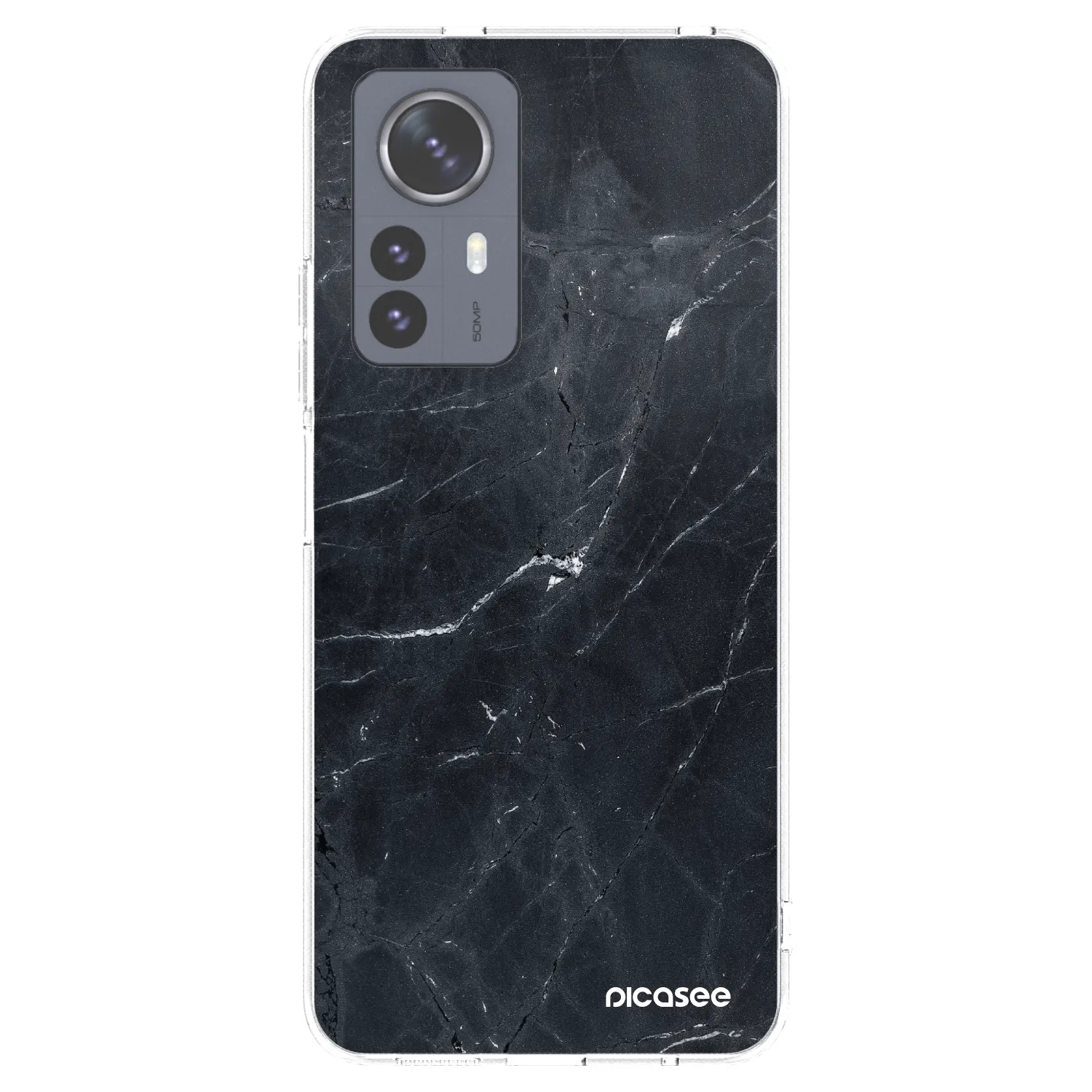 Picasee silikonový průhledný obal pro Xiaomi 12 Pro - Black marble