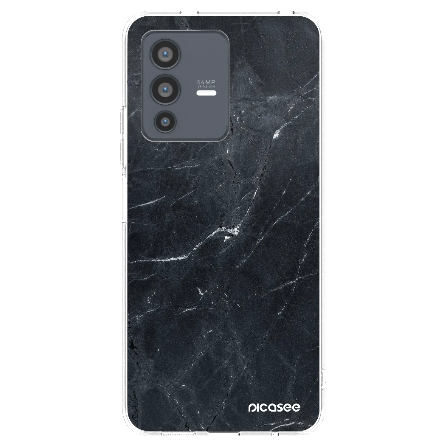 Picasee silikonový průhledný obal pro Vivo V23 5G - Black marble