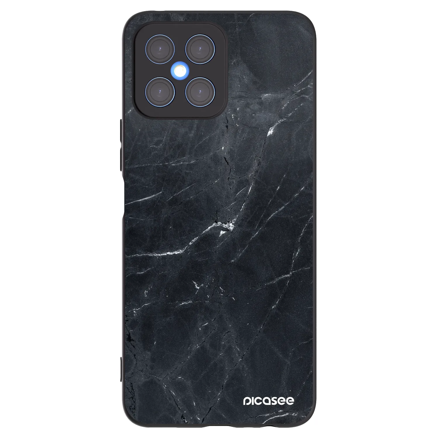 Picasee silikonový černý obal pro Honor X8 4G - Black marble