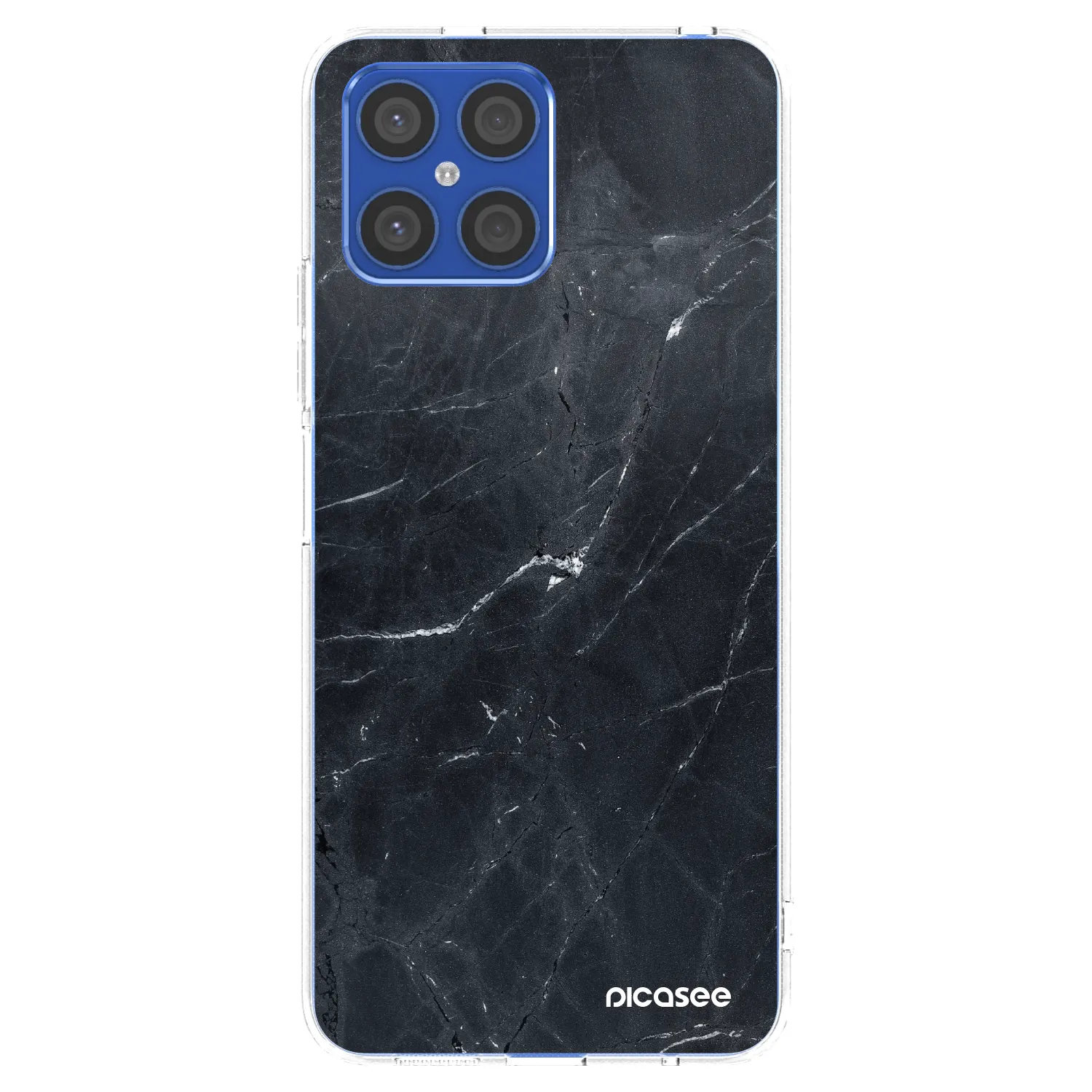 Picasee silikonový průhledný obal pro Honor X8 4G - Black marble