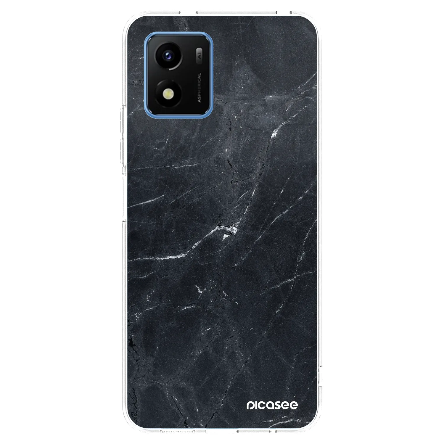 Picasee silikonový průhledný obal pro Vivo Y01 - Black marble