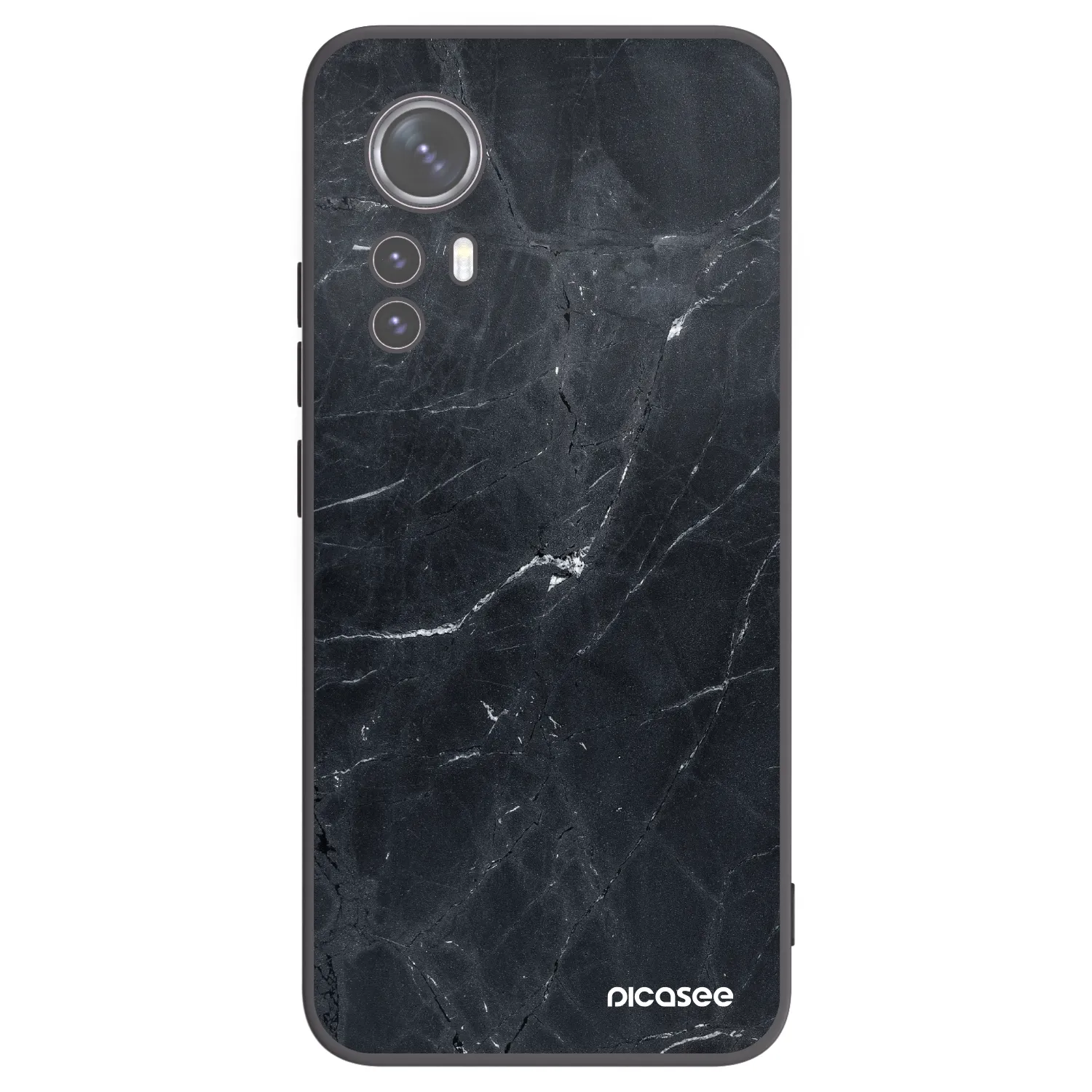 Picasee silikonový černý obal pro Xiaomi 12X - Black marble